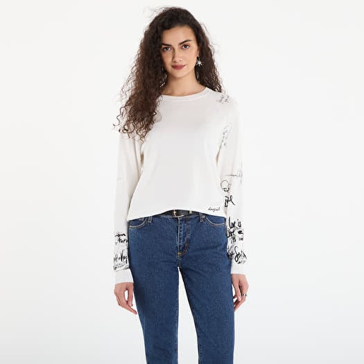 Πουλόβερ Desigual Jers Marquette Pullover White