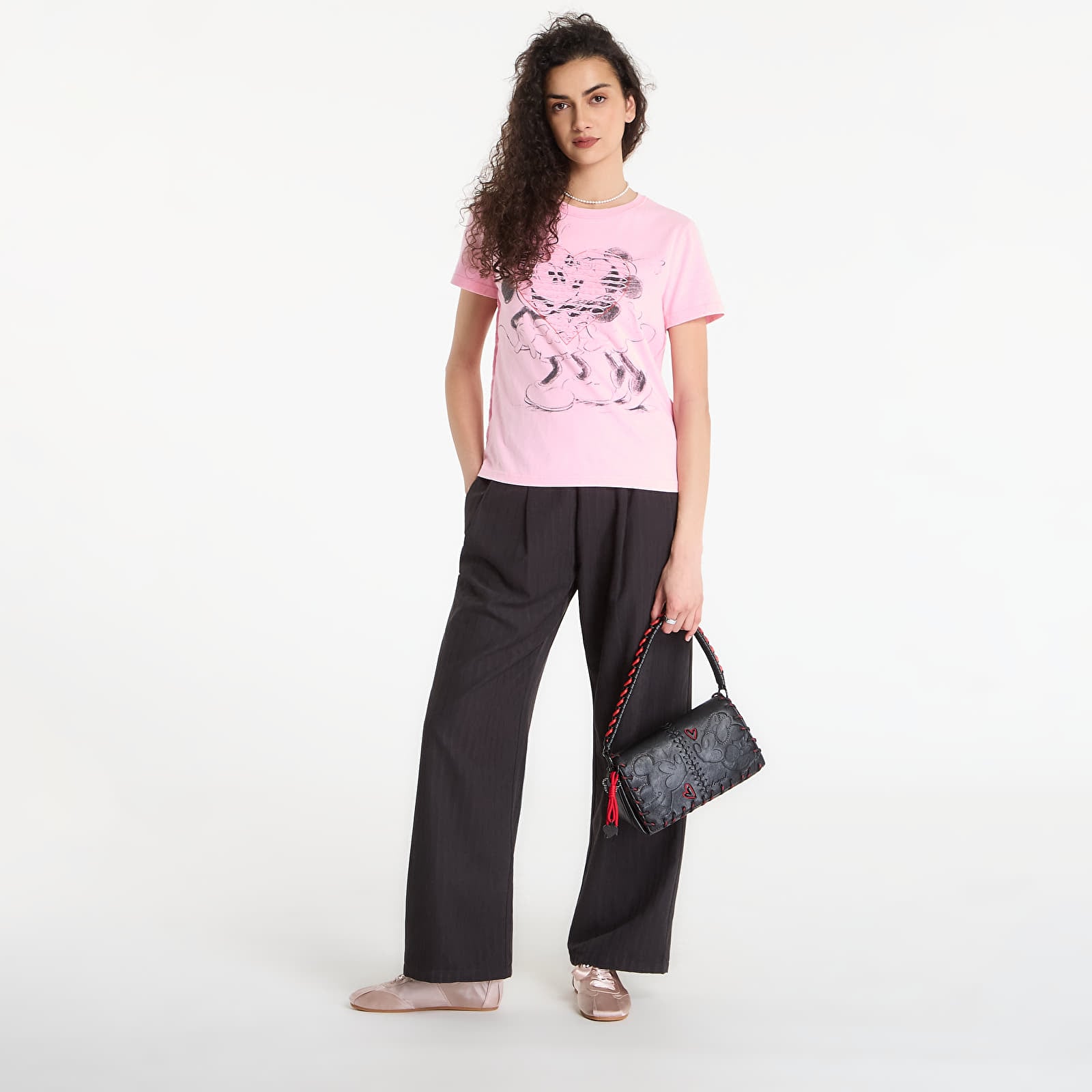 Tričká Desigual Ts Core Mickey T-Shirt Red