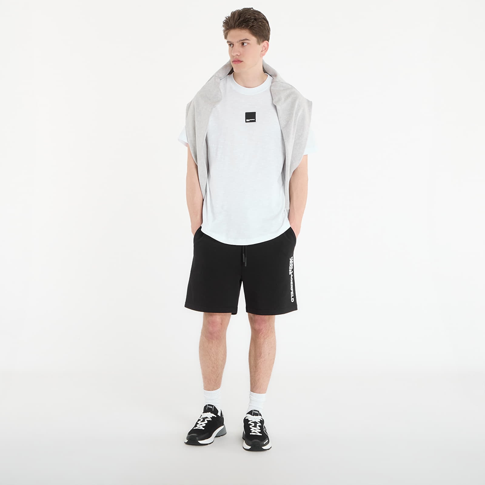 Kraťasy Karl Lagerfeld Jeans Text Logo Sweatshort Black