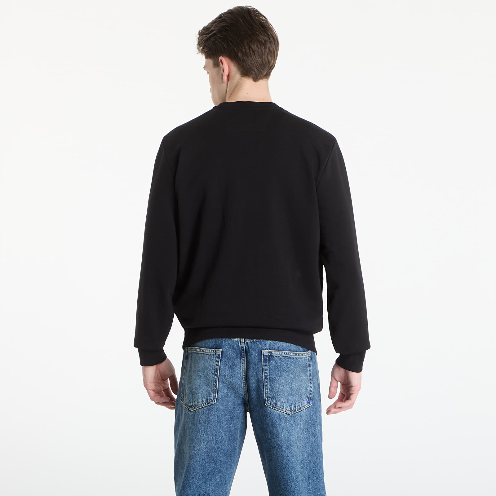 Hoodies and sweatshirts  Guess Jeans Cn Ls Embossed Logo Sweatshirt Jet Black