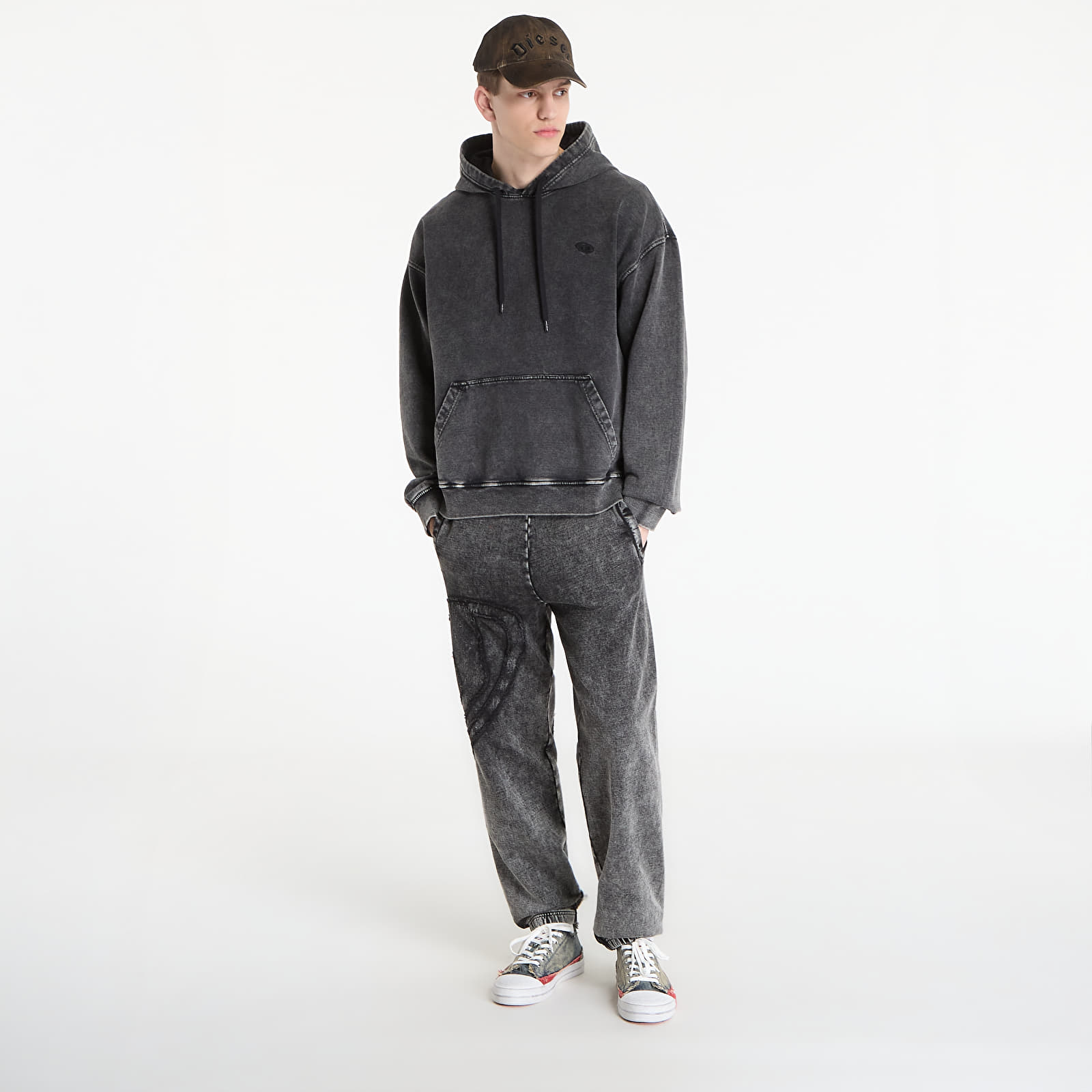 Men's sweatshirts Diesel S-Boxt-Hood-Den Sweatshirt Black/ Violet