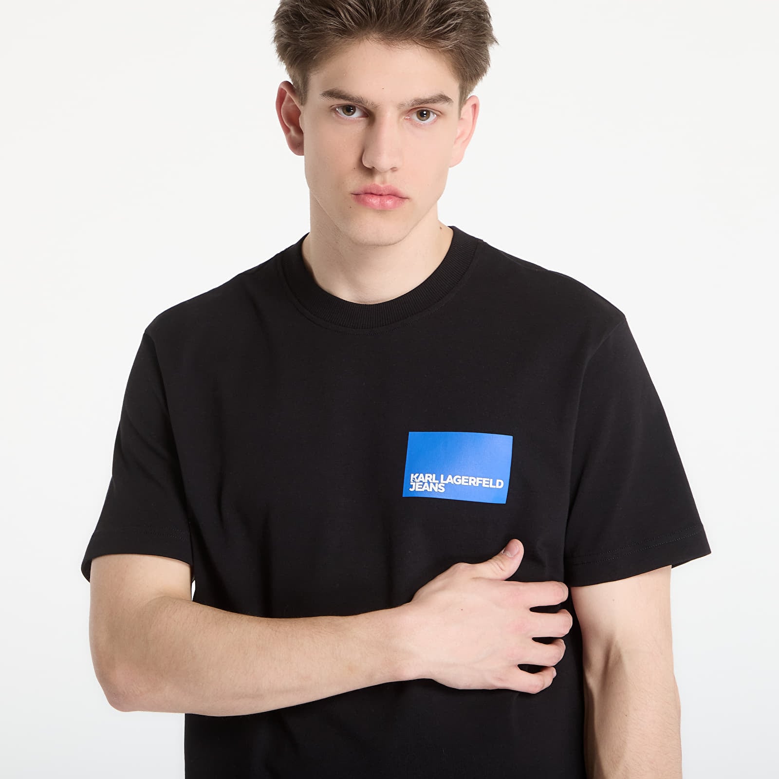 Magliette Karl Lagerfeld Jeans Reg Ss Box Logo Tee Black