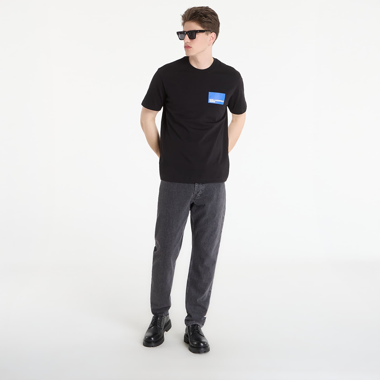 Magliette Karl Lagerfeld Jeans Reg Ss Box Logo Tee Black