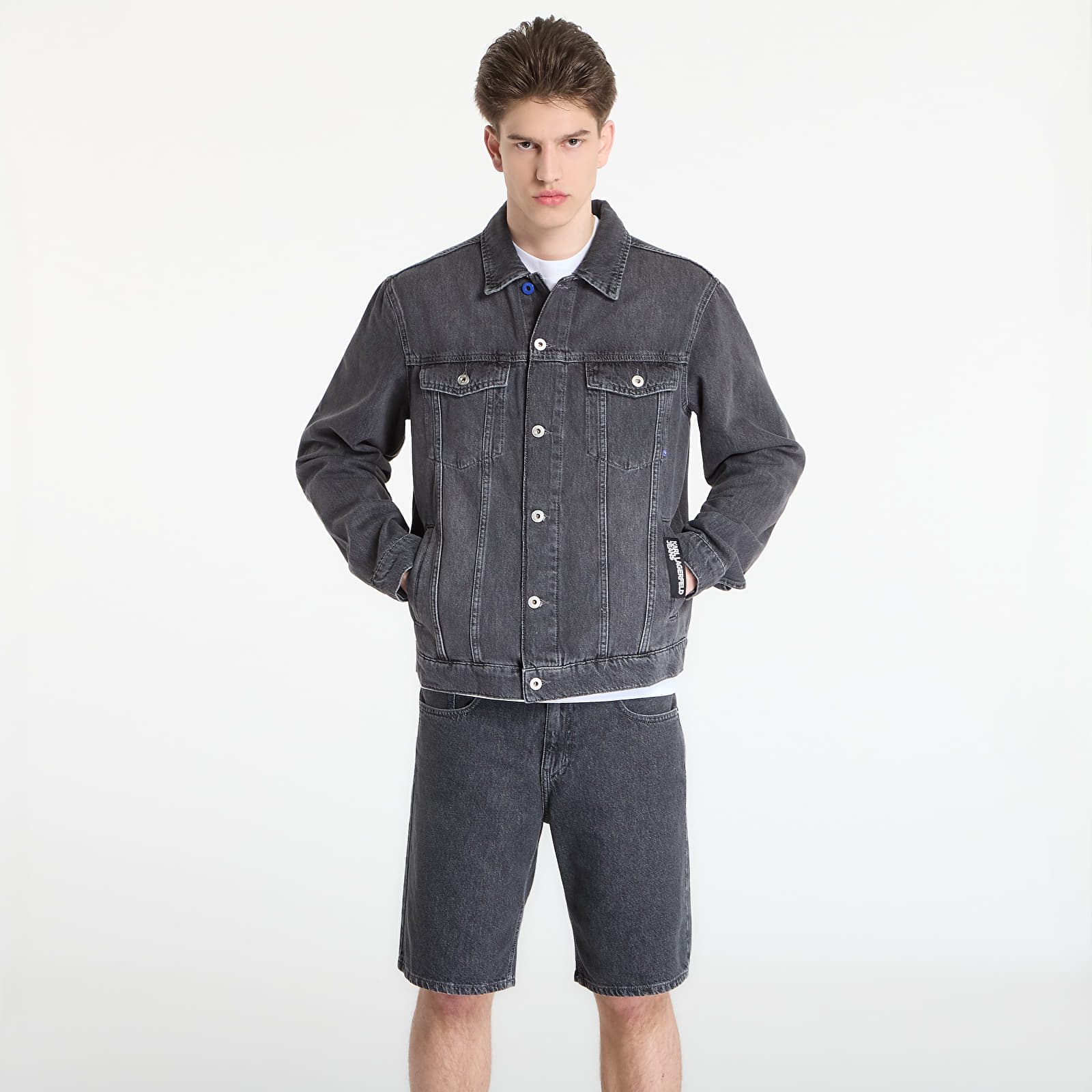 Striukės Karl Lagerfeld Jeans Regular Denim Jacket Washed Dark Grey