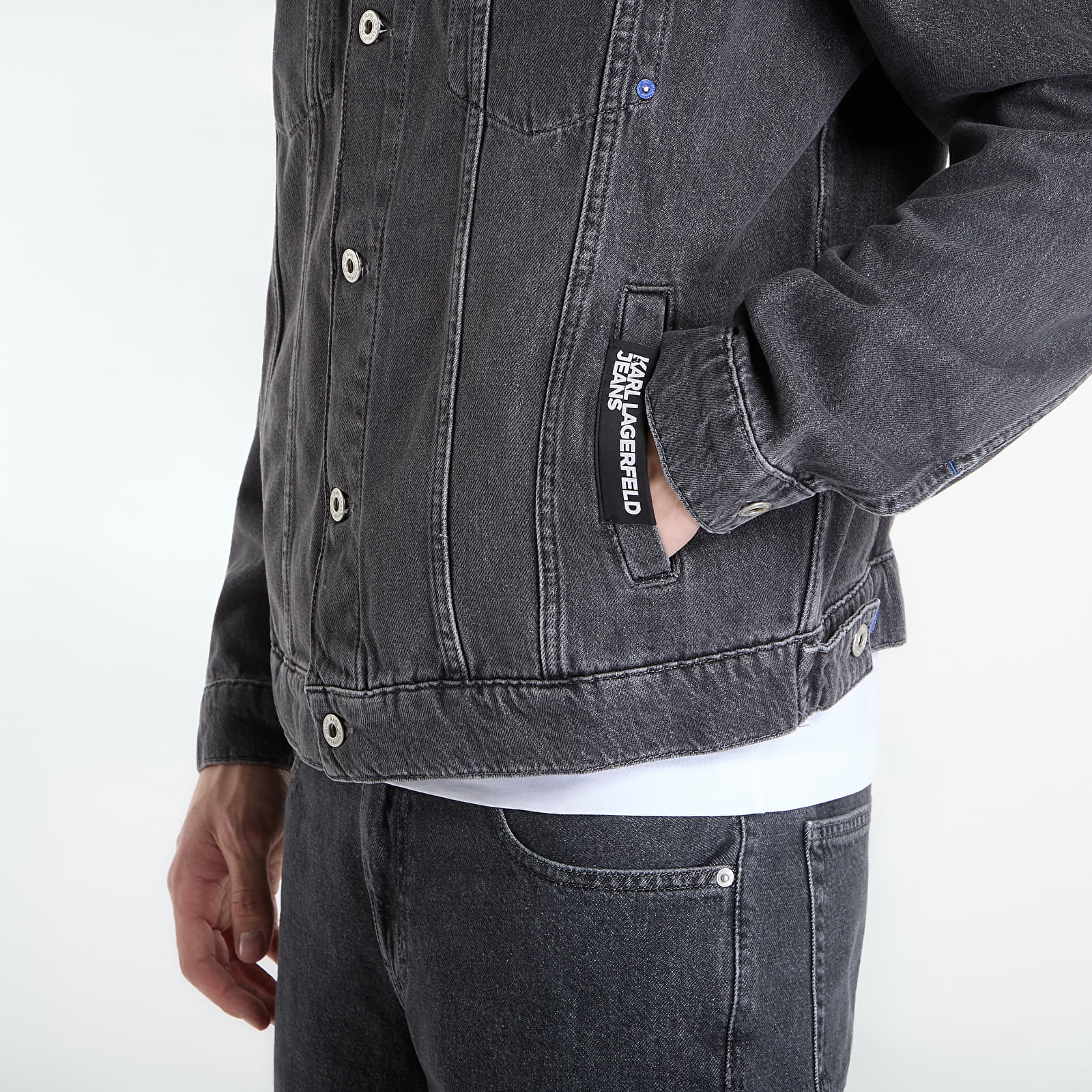 Striukės Karl Lagerfeld Jeans Regular Denim Jacket Washed Dark Grey