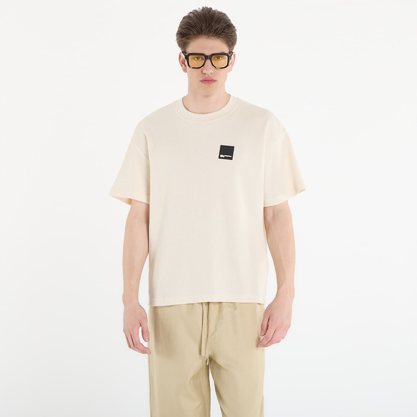 Тениска Karl Lagerfeld Jeans Reg Ss Waffle Tee Whitecap Grey L