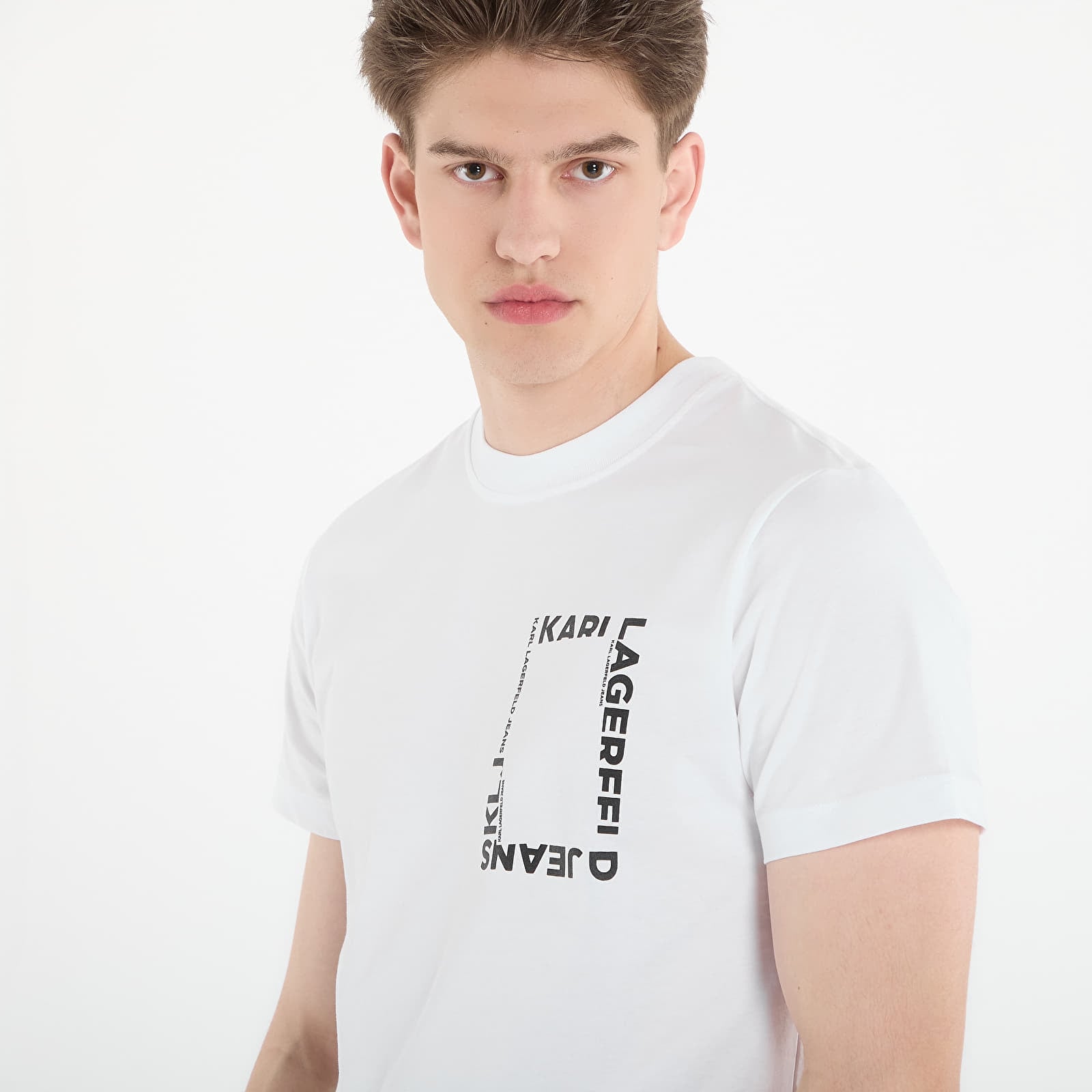 T-paidat Karl Lagerfeld Jeans Slim Ss Frame Logo Tee White