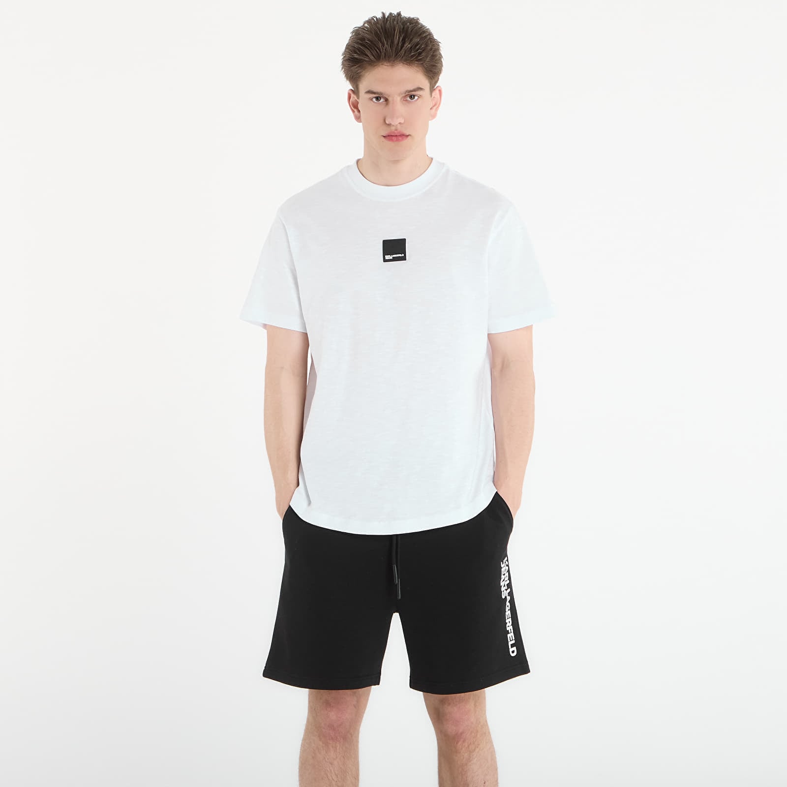 T-shirt Karl Lagerfeld Jeans Reg Curved Hem Slub Tee White S