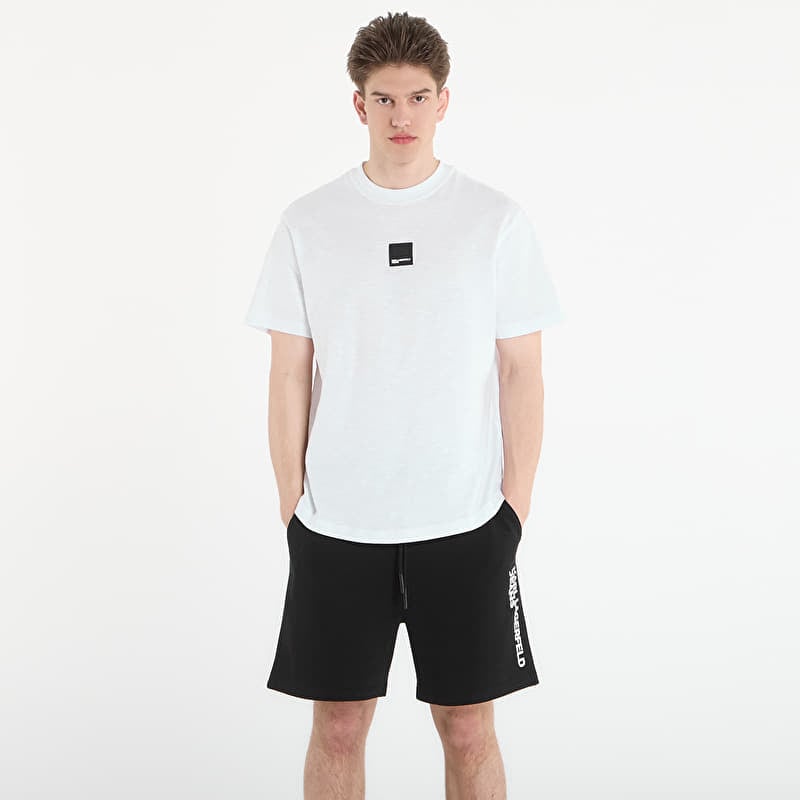 T-särk Karl Lagerfeld Jeans Reg Curved Hem Slub Tee White