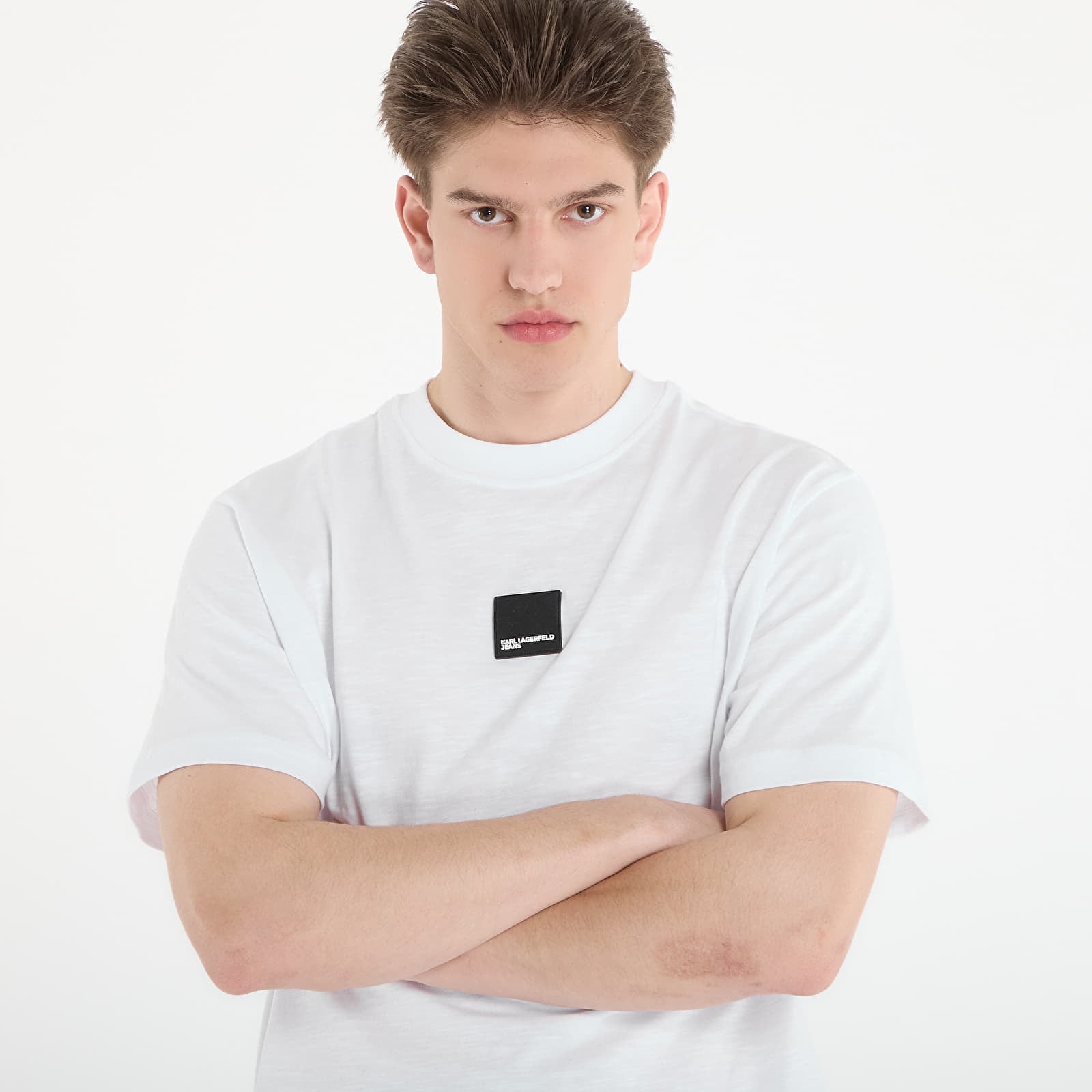 T-särgid Karl Lagerfeld Jeans Reg Curved Hem Slub Tee White