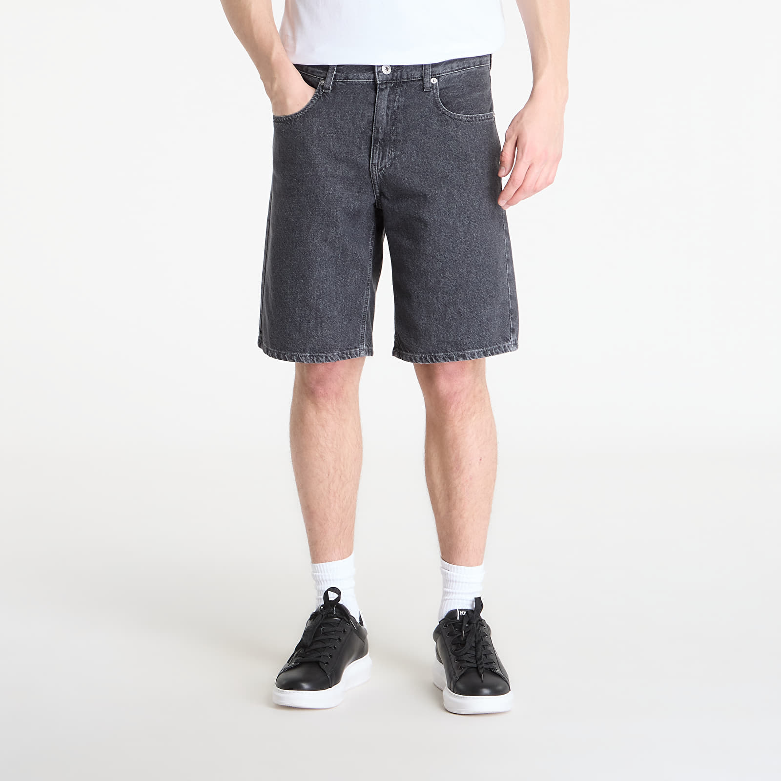 Pánske šortky Karl Lagerfeld Jeans Regular Logo Denim Short Mid Grey
