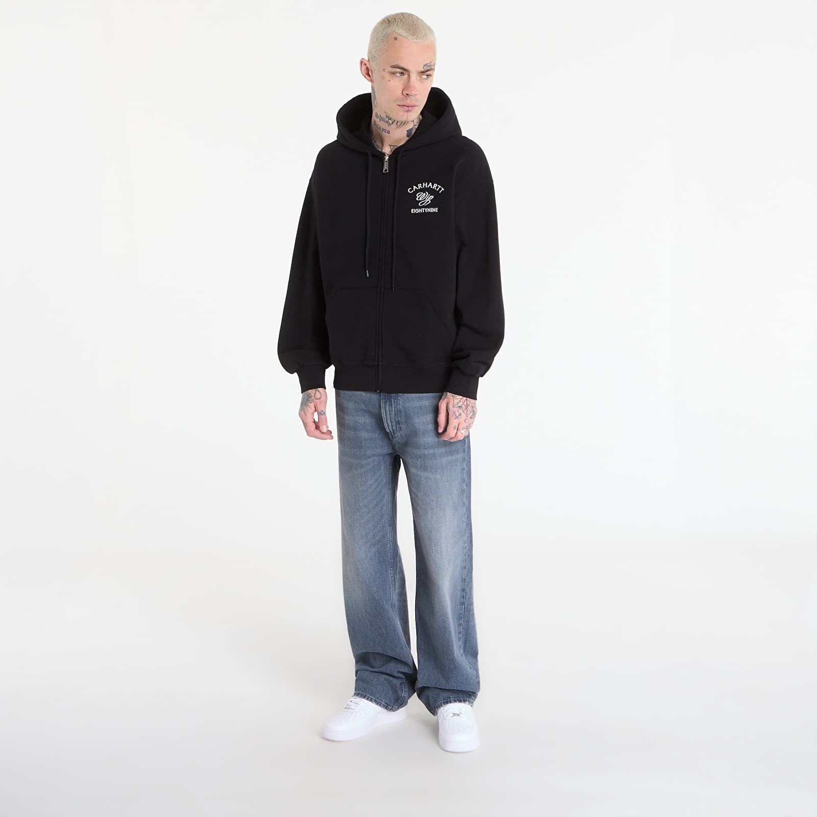 Мъжки суичъри Carhartt WIP Hooded Eightynine Sweat Jacket UNISEX Black