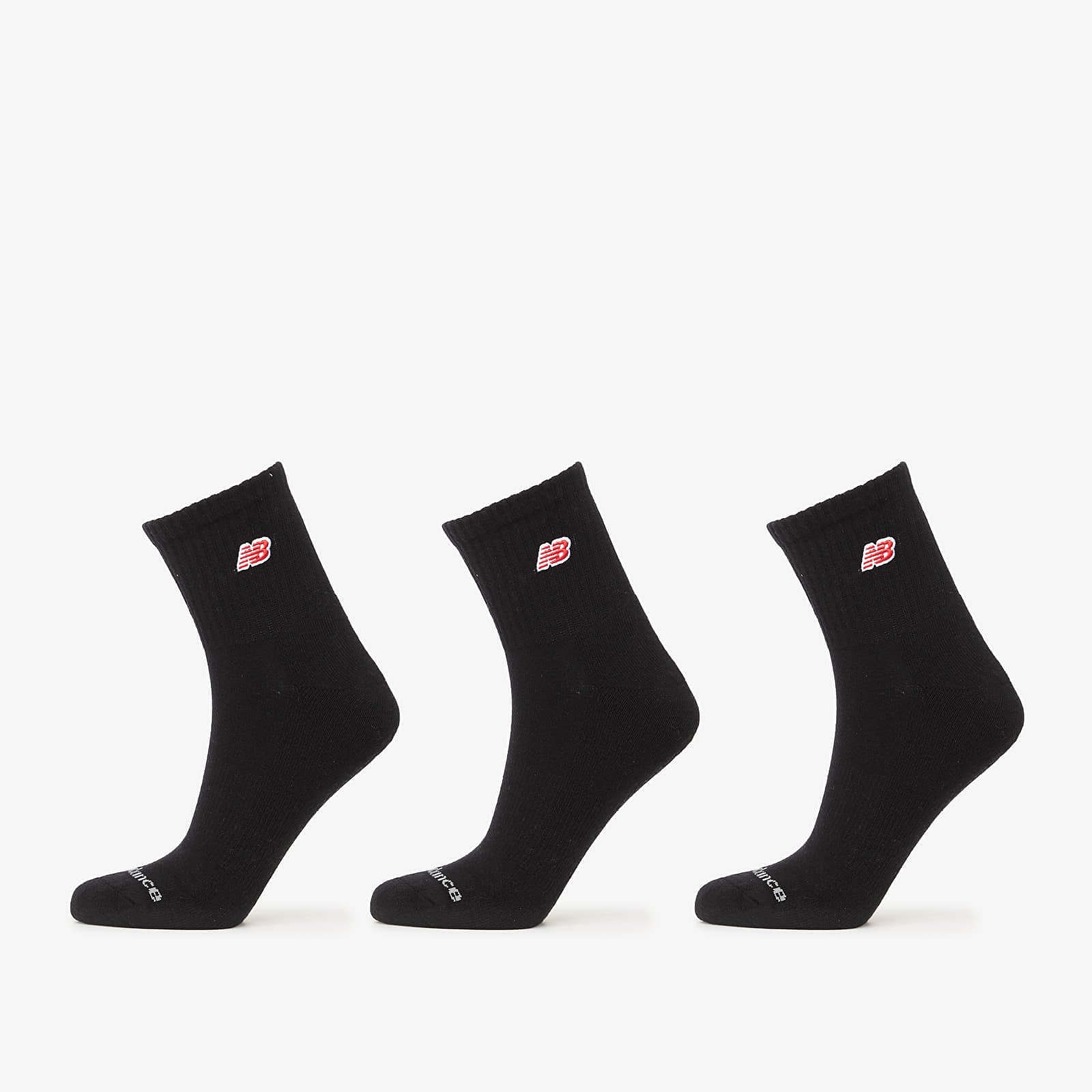New Balance Red Patch Logo Ankle 3-Pack Black L