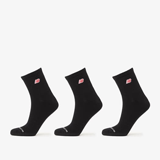 New Balance Red Patch Logo Ankle 3-Pack Black