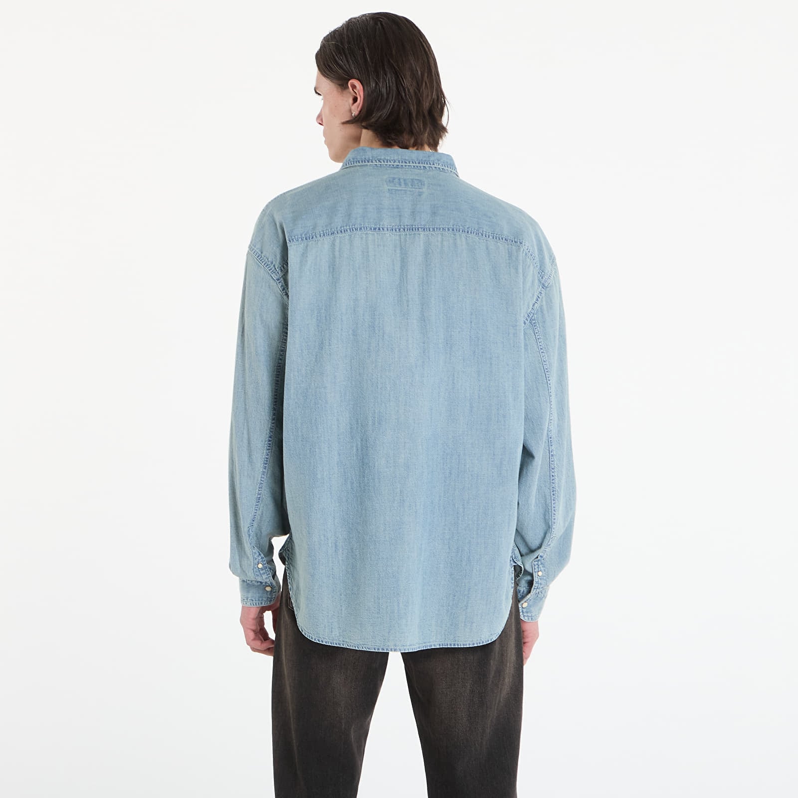Hemden AllSaints Gribbs Ls Shirt Faded Indigo