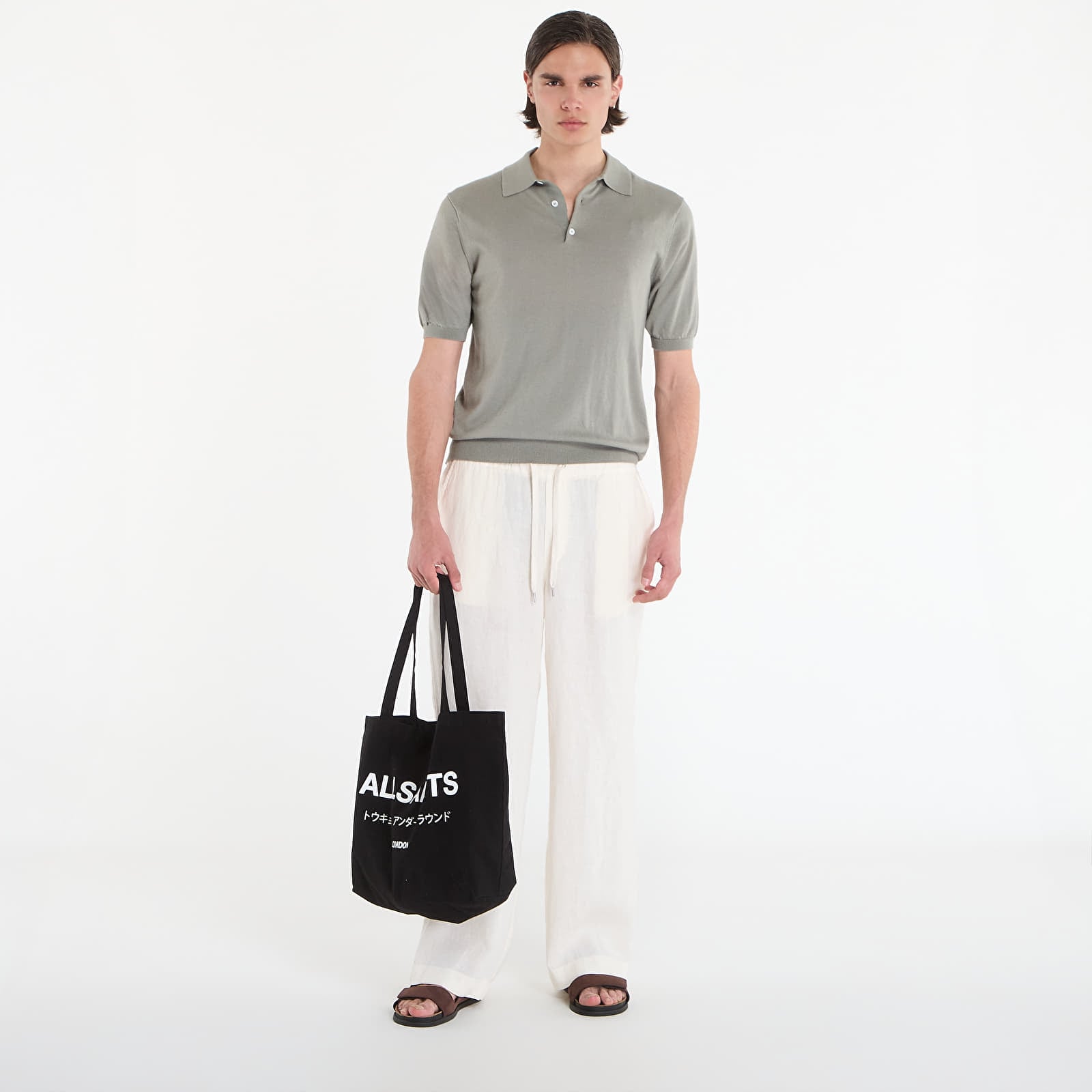 Miesten housut AllSaints Sharp Trouser Cottage White