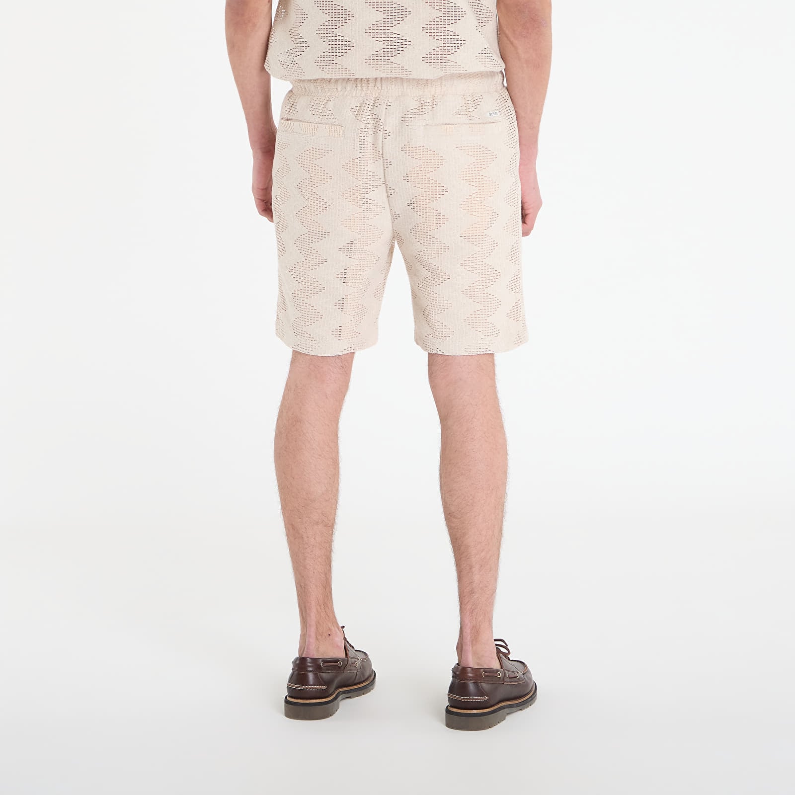 Kraťasy Guess Jeans Lattice Knit Short Light Oak