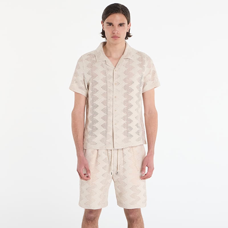 Marškiniai GUESS Lattice Knit Shirt Light Oak