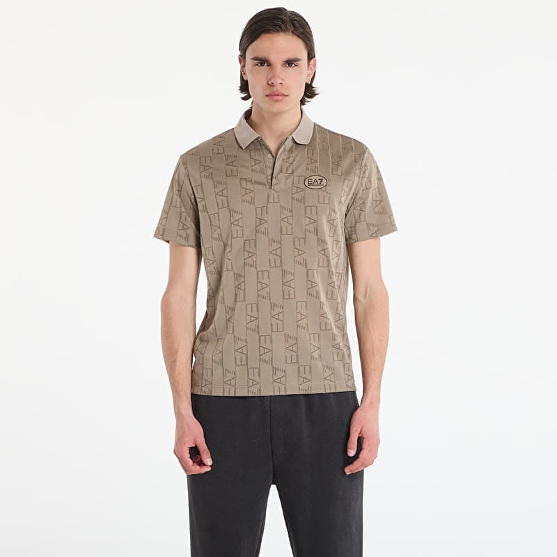 Tričko EA7 Emporio Armani Golf Pro Polo Shirt Fancy Roasted Cashew Logo