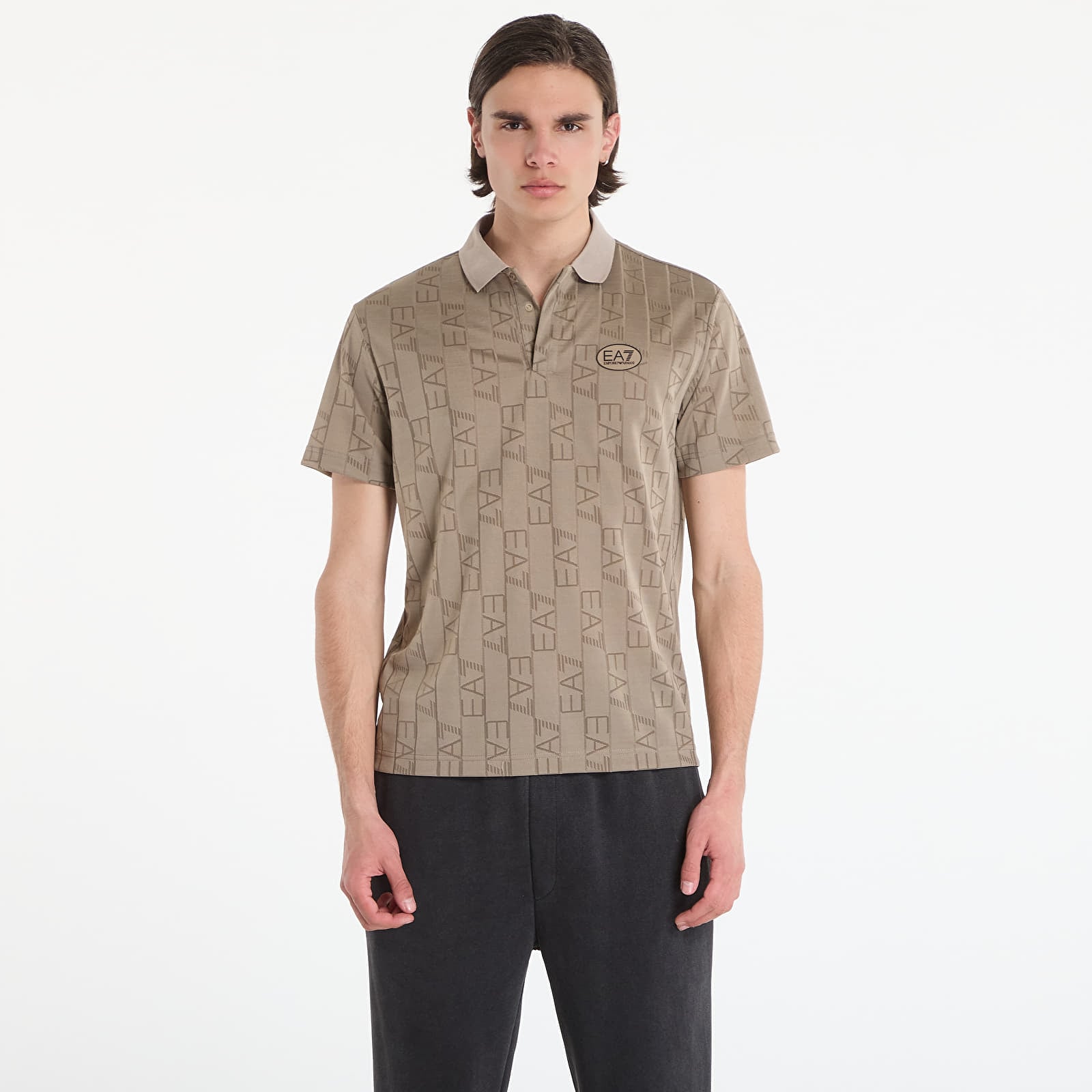 Majice T-shirt EA7 Emporio Armani Golf Pro Polo Shirt Fancy Roasted Cashew Logo