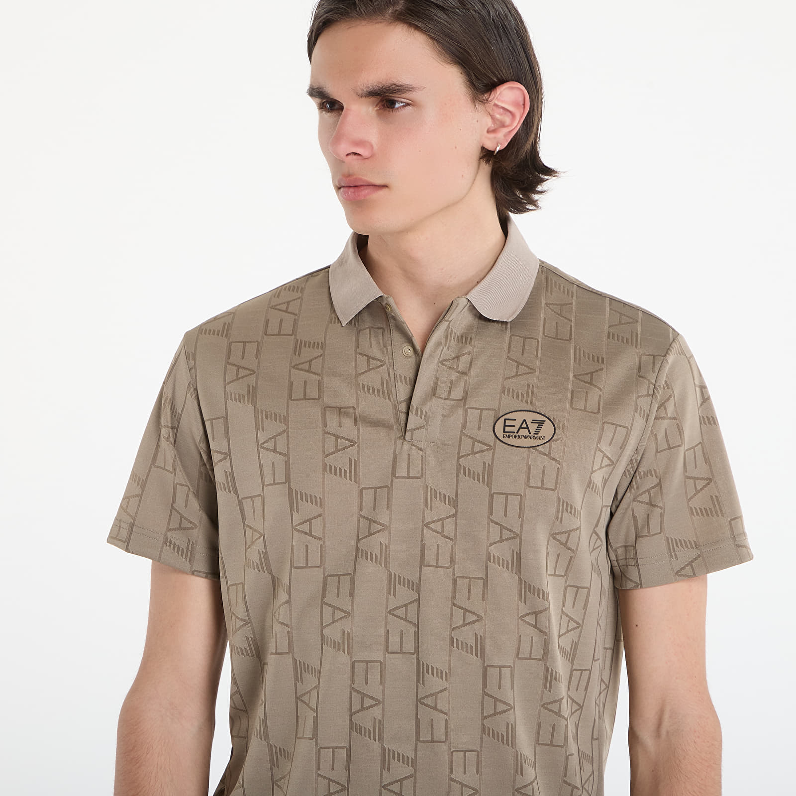 Majice T-shirt EA7 Emporio Armani Golf Pro Polo Shirt Fancy Roasted Cashew Logo