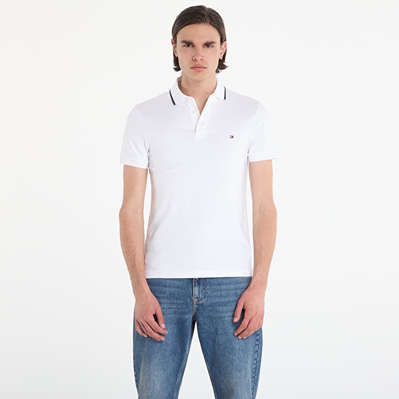 Tommy Hilfiger Liquid Cotton Tipped Slim Polo White