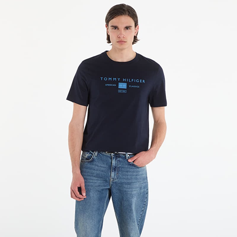 Tommy Hilfiger Brand Love Mono Stack Tee Navy