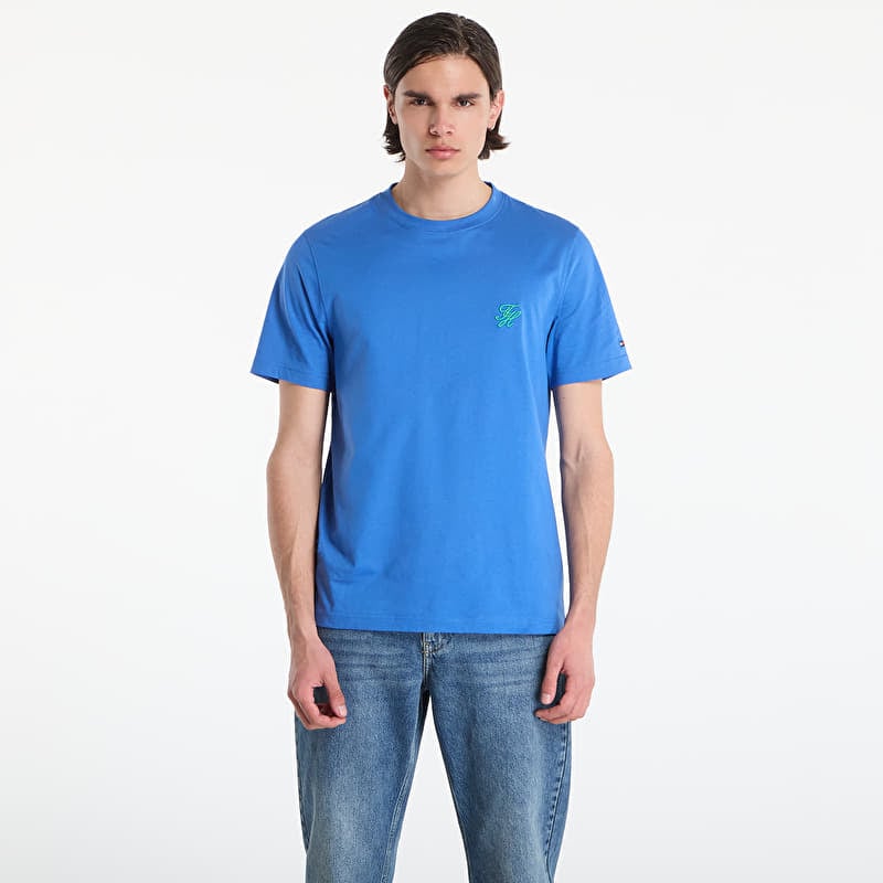 Tričko Tommy Hilfiger Script Monogram Swimshop Tee Blue Orbit