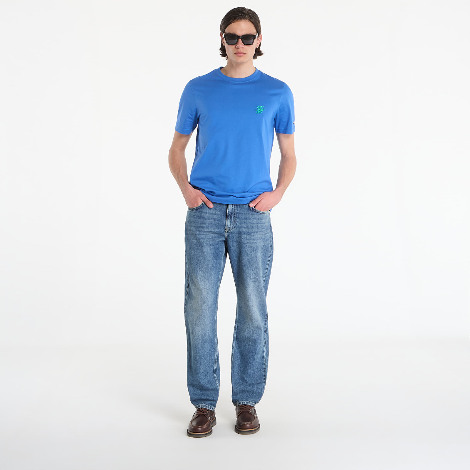 Majice T-shirt Tommy Hilfiger Script Monogram Swimshop Tee Blue Orbit