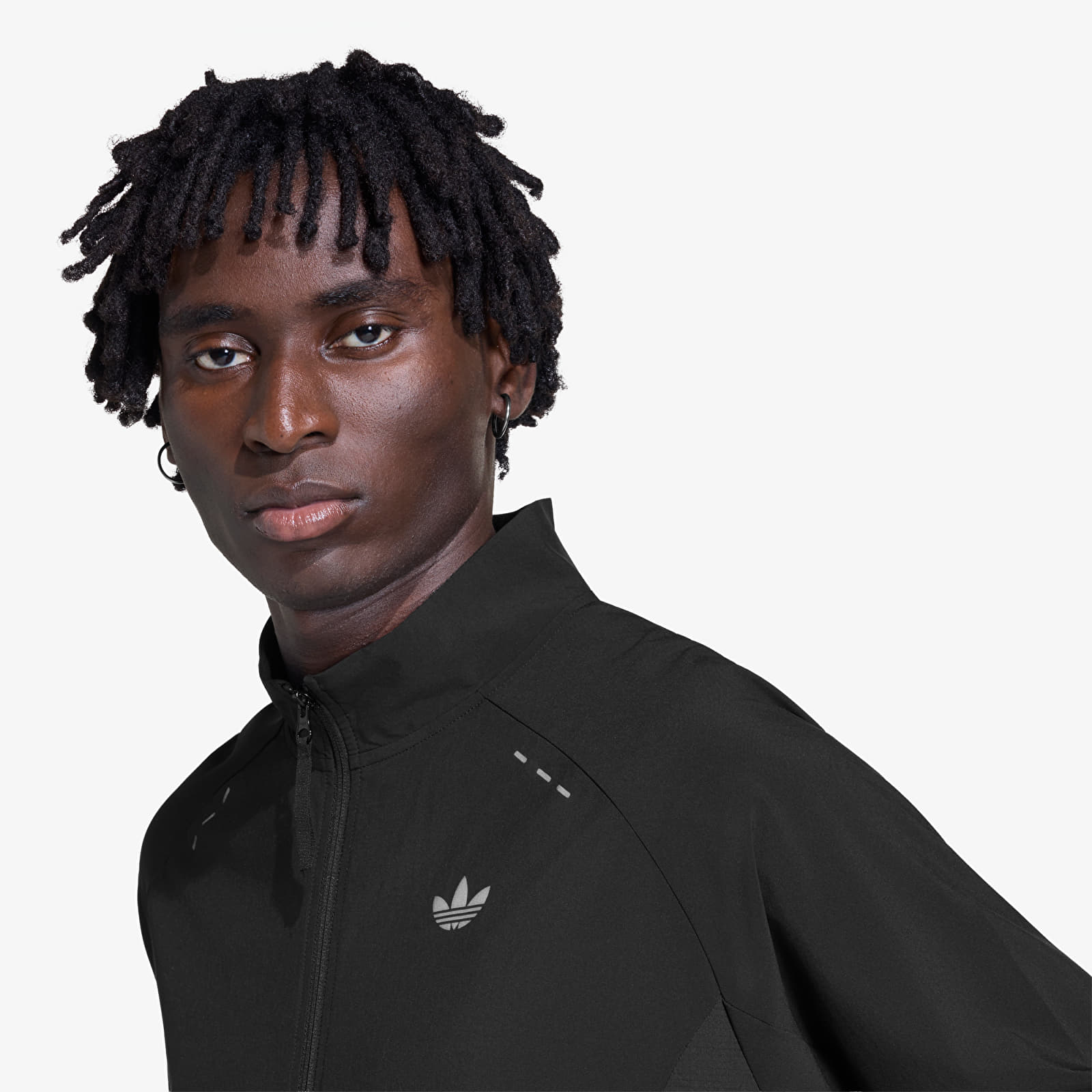 Vīriešu džemperi adidas Tech Trefoil Essentials Fz Hood Track Top Black