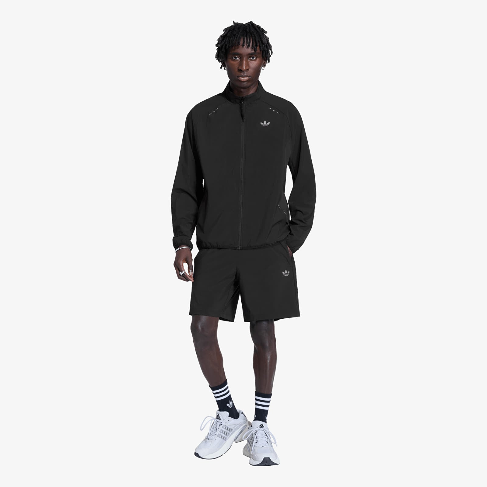 Vīriešu džemperi adidas Tech Trefoil Essentials Fz Hood Track Top Black