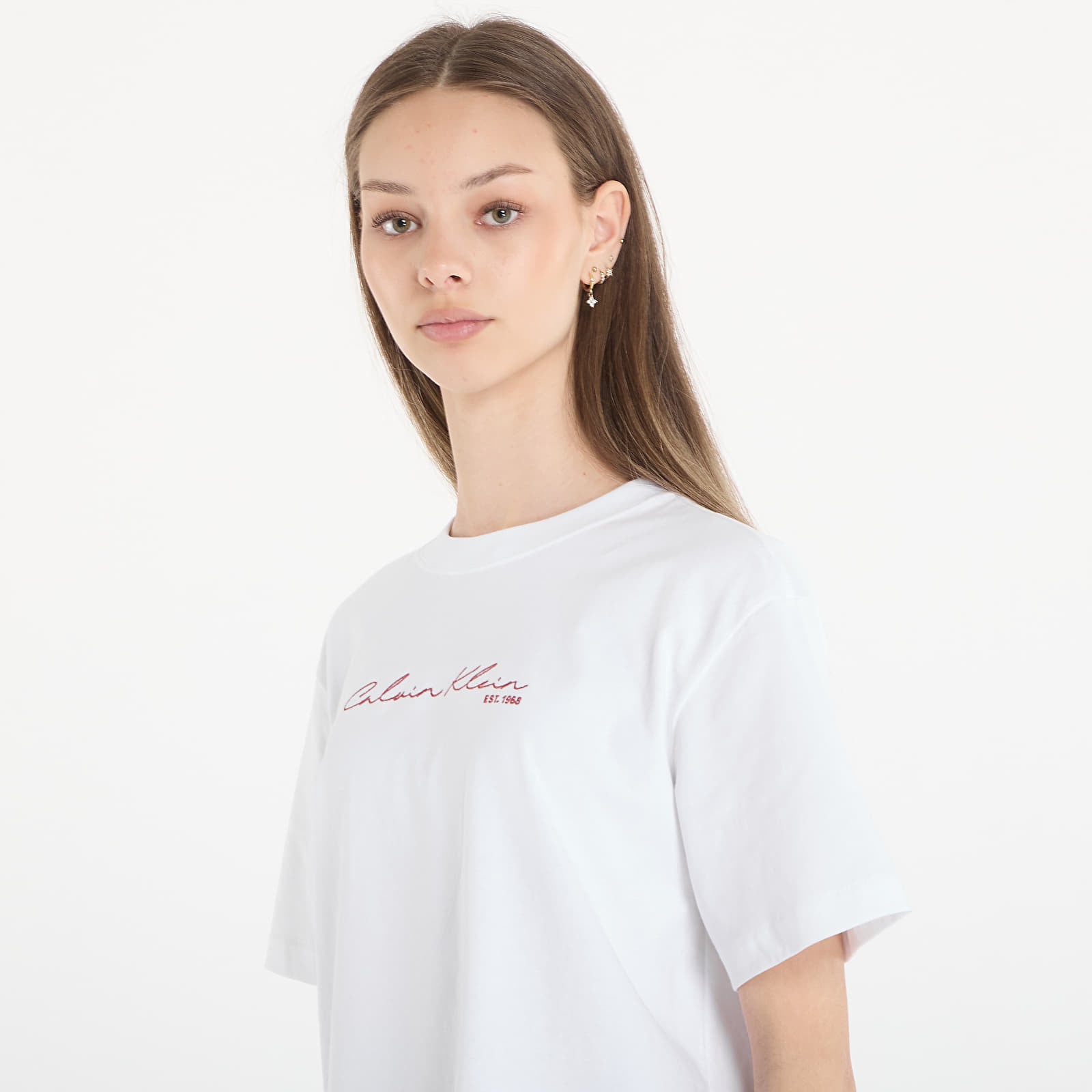 Dámske tričká Calvin Klein Jeans Ss Graphic Boxy Tee White