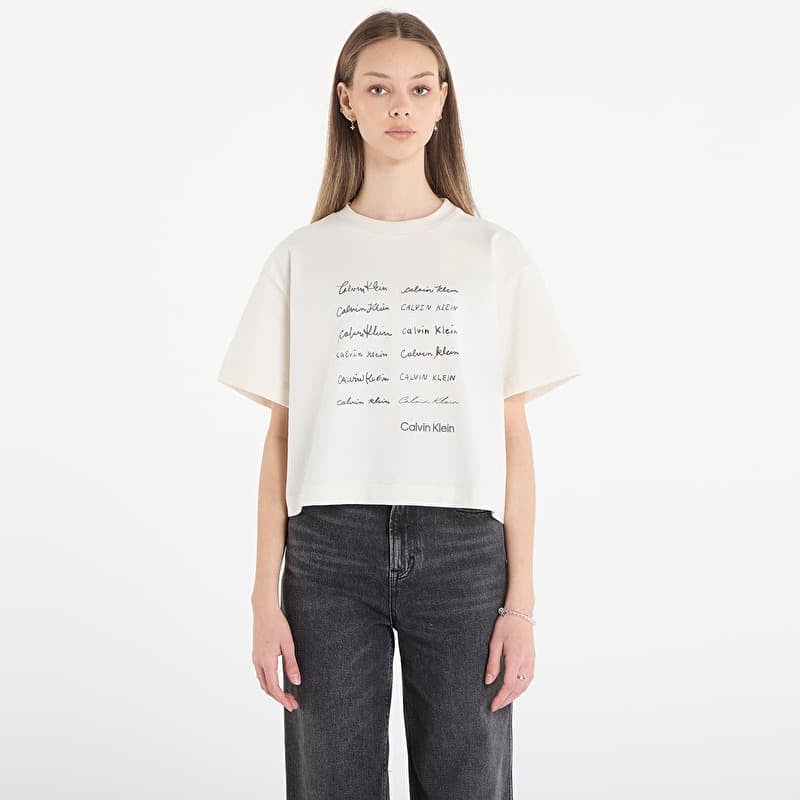 T-shirt Calvin Klein Jeans Ss Cropped Boxy Grap Tee White