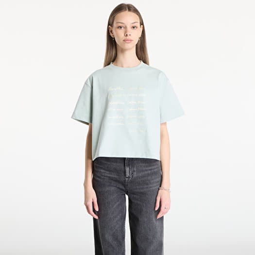 Tričko Calvin Klein Jeans Ss Cropped Boxy Grap Tee Green