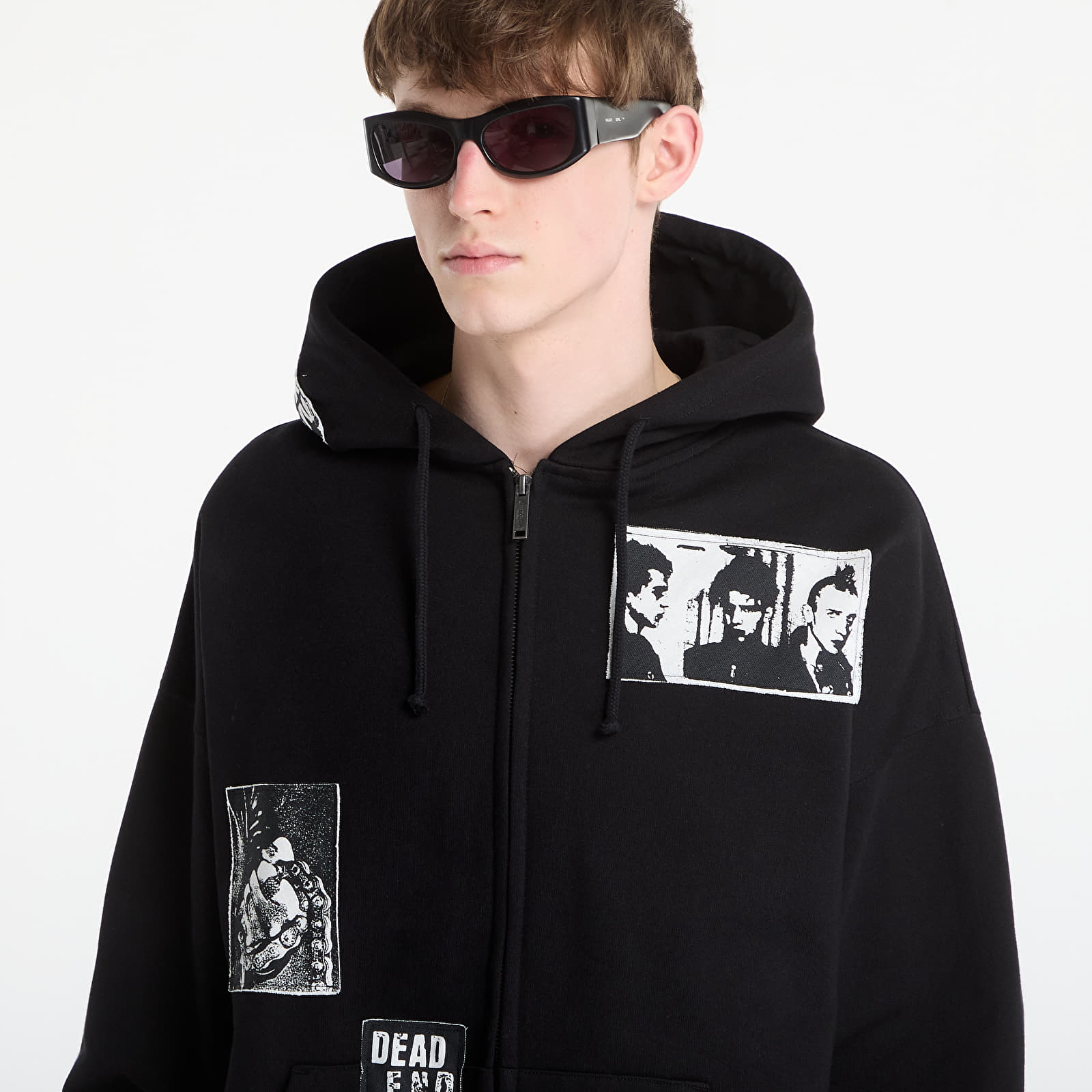 Men's sweatshirts Wasted Paris M Taunt Boxy Zip Hoodie Black