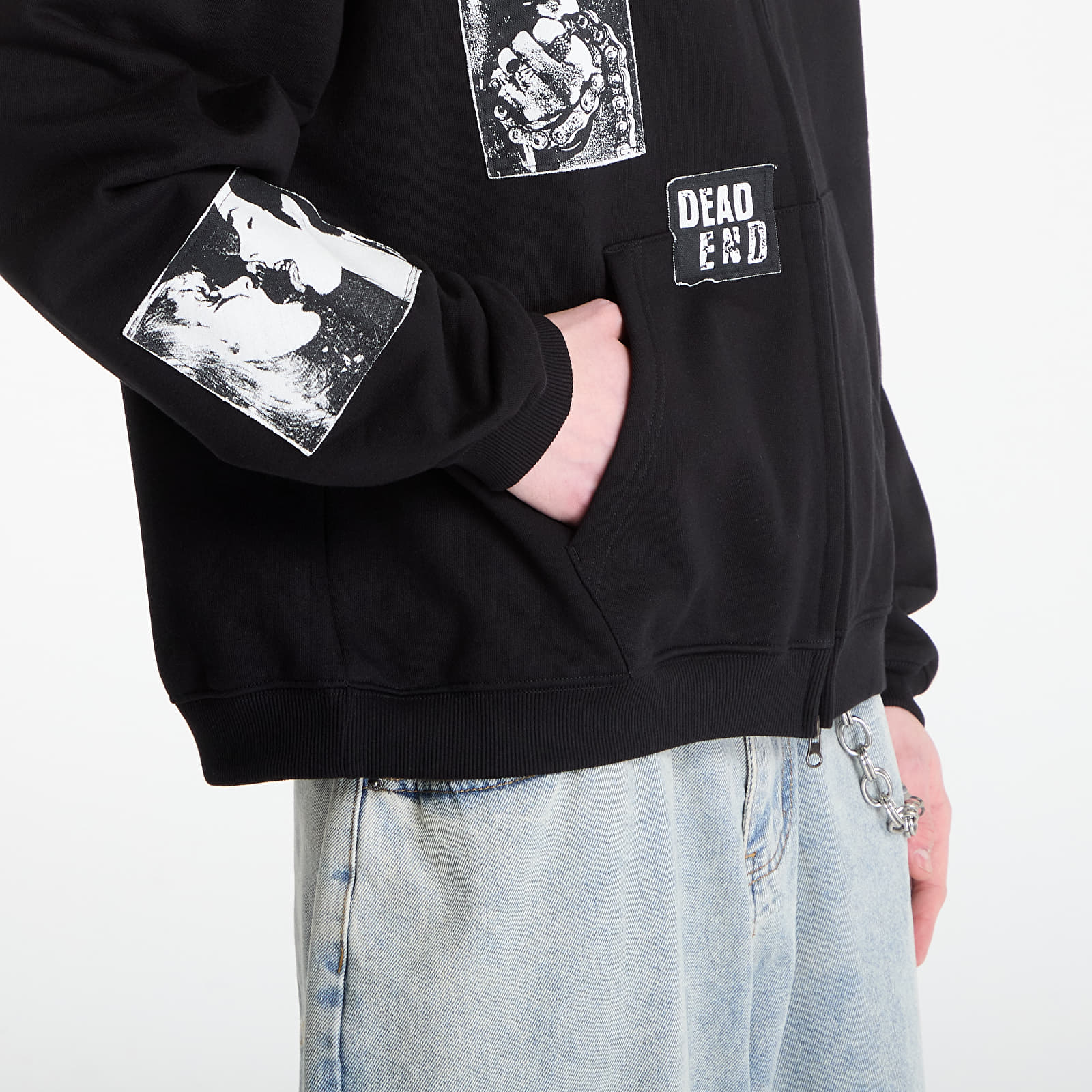 Men's sweatshirts Wasted Paris M Taunt Boxy Zip Hoodie Black