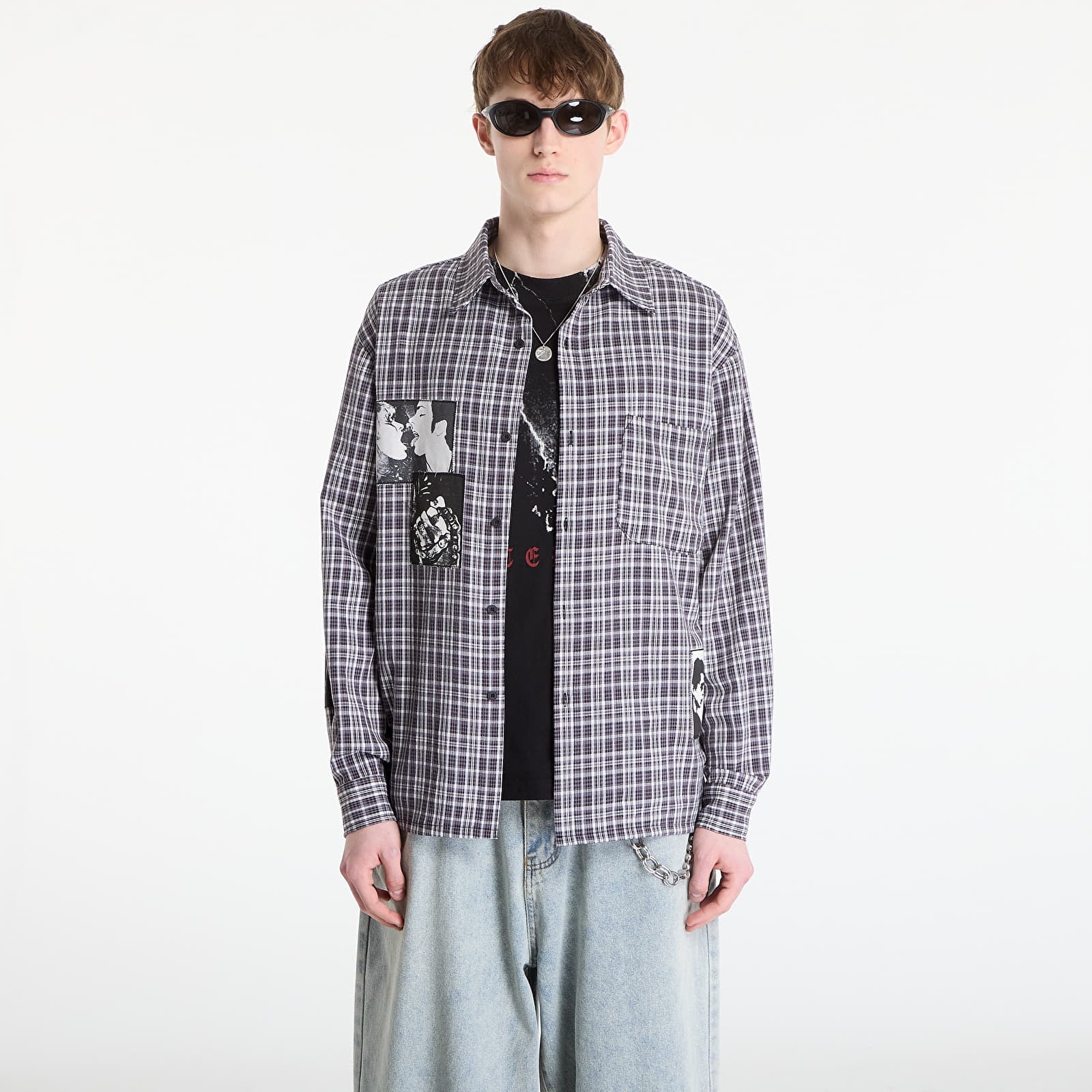Skjorter for menn Wasted Paris M Taunt Shirt Black Tartan