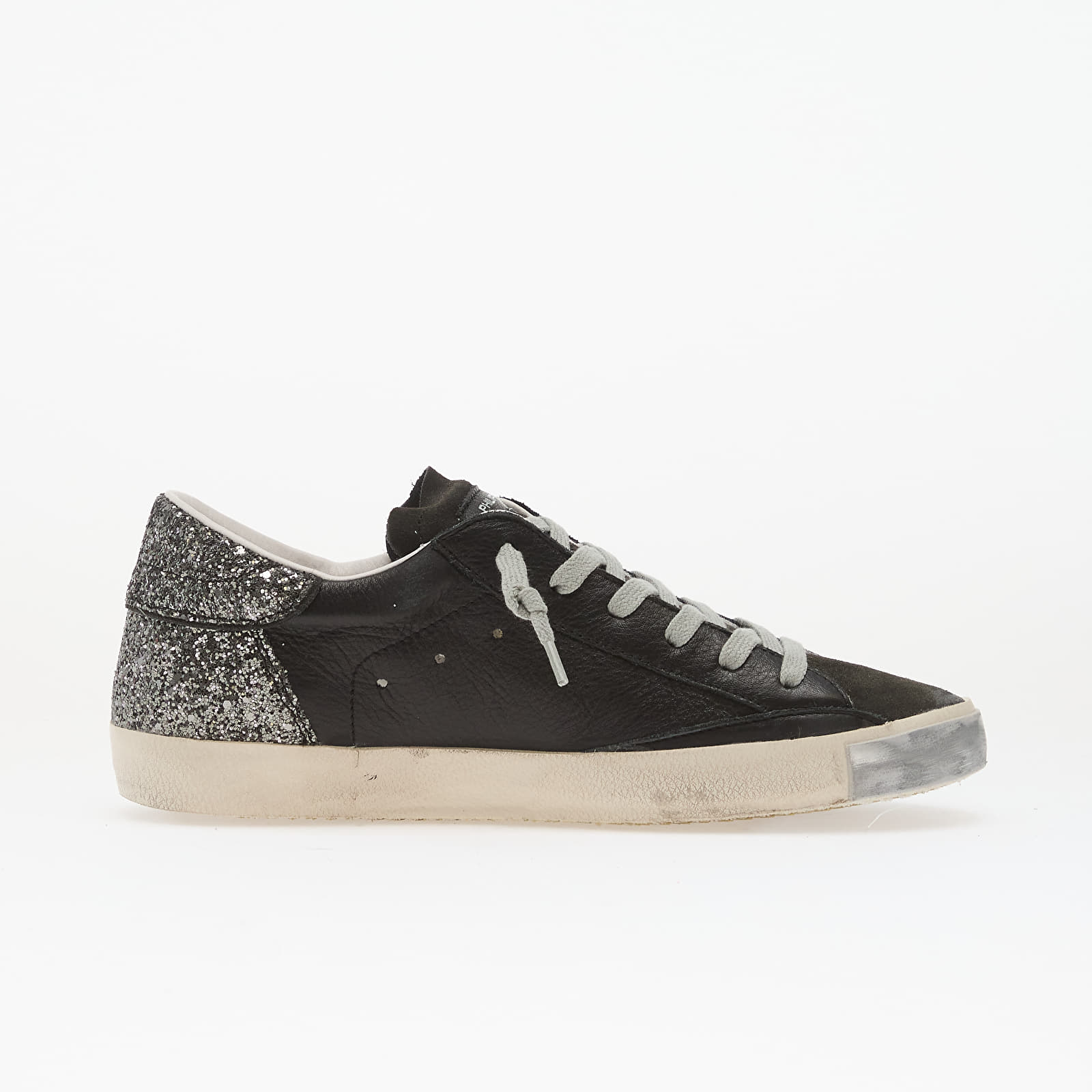 Scarpe donna Philippe Model Prsx Low Woman Veau Glitter Mixage/ Noir