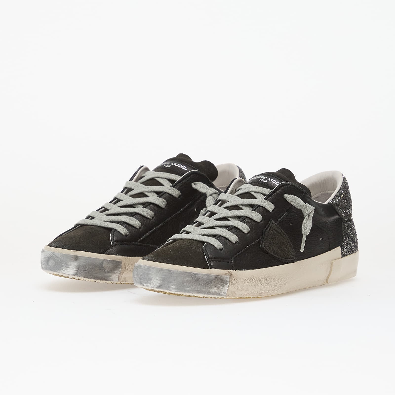 Philippe Model Sneakers Philippe Model Prsx Low Woman Veau Glitter Mixage/ Noir EUR 38 - 6