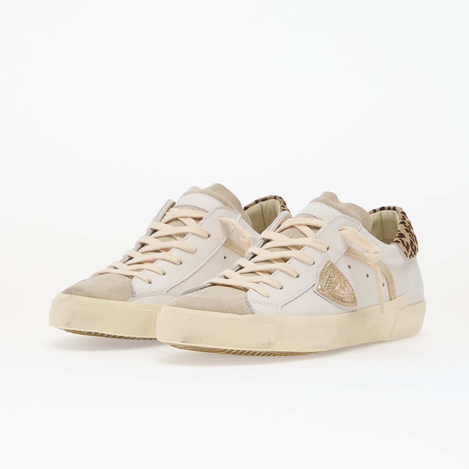 Scarpe donna Philippe Model Prsx Low Woman Veau Leo/ Blanc Mud