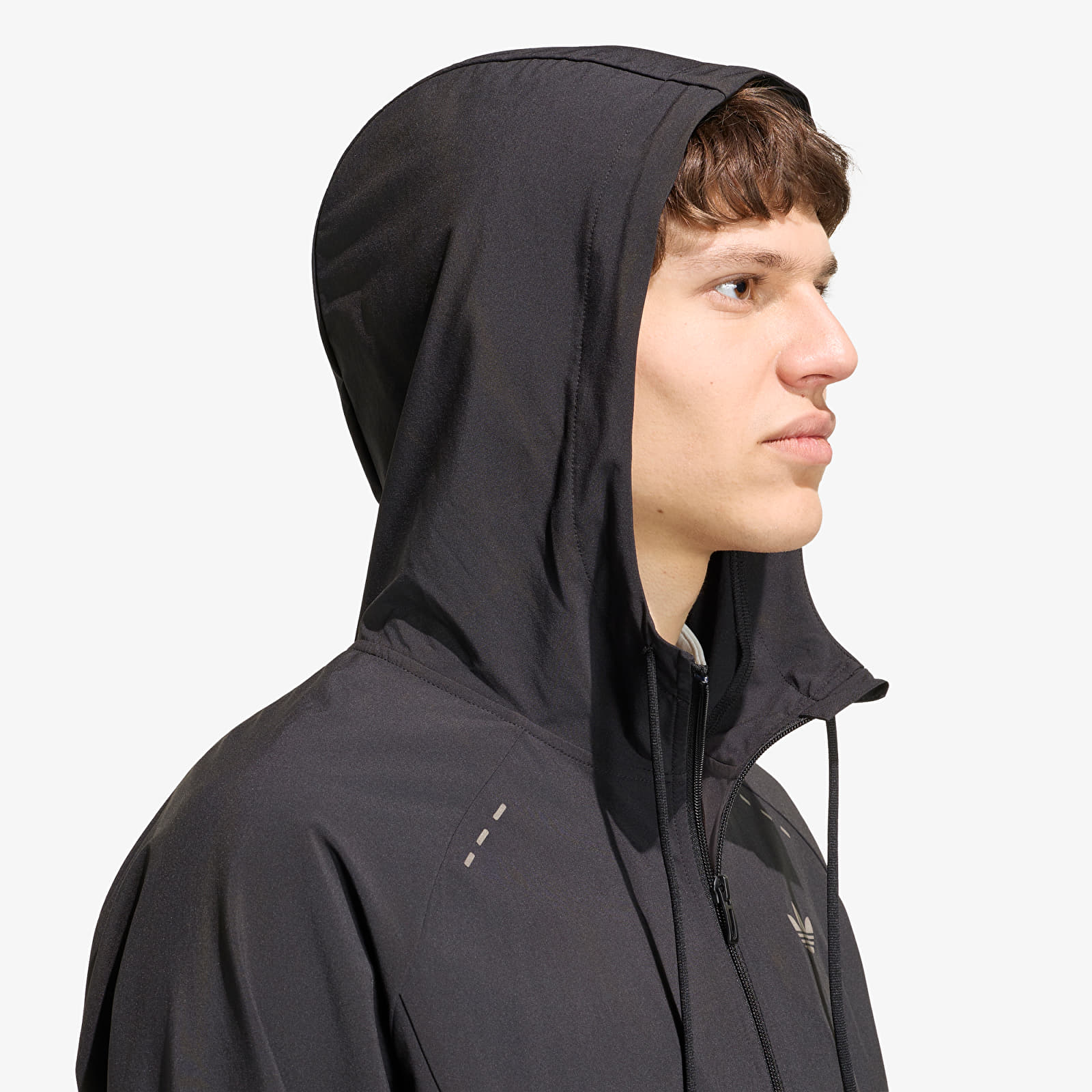 Sweats à capuche homme adidas Tech Trefoil Essentials Hooded Full Zip Track Top Black