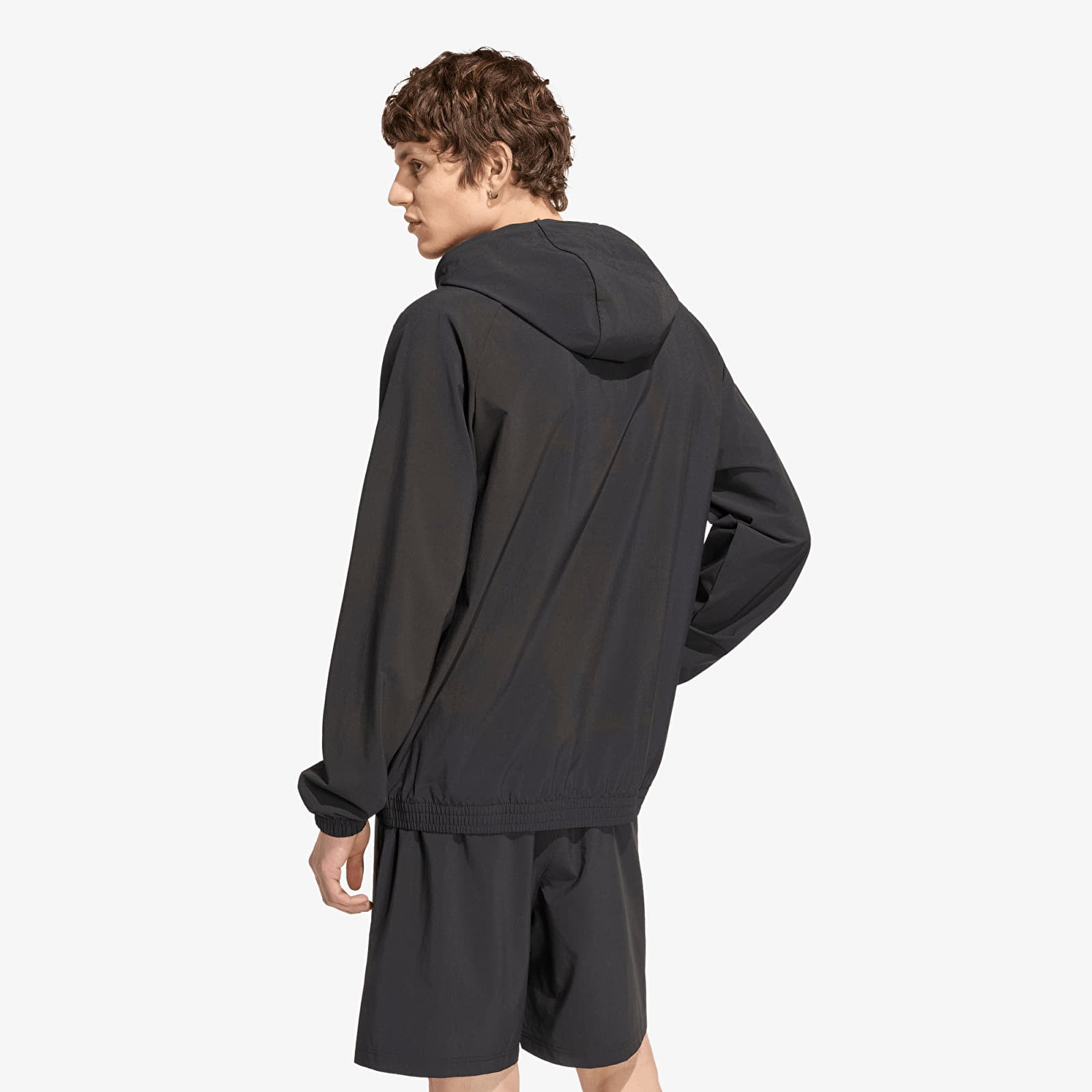 Sweats à capuche homme adidas Tech Trefoil Essentials Hooded Full Zip Track Top Black