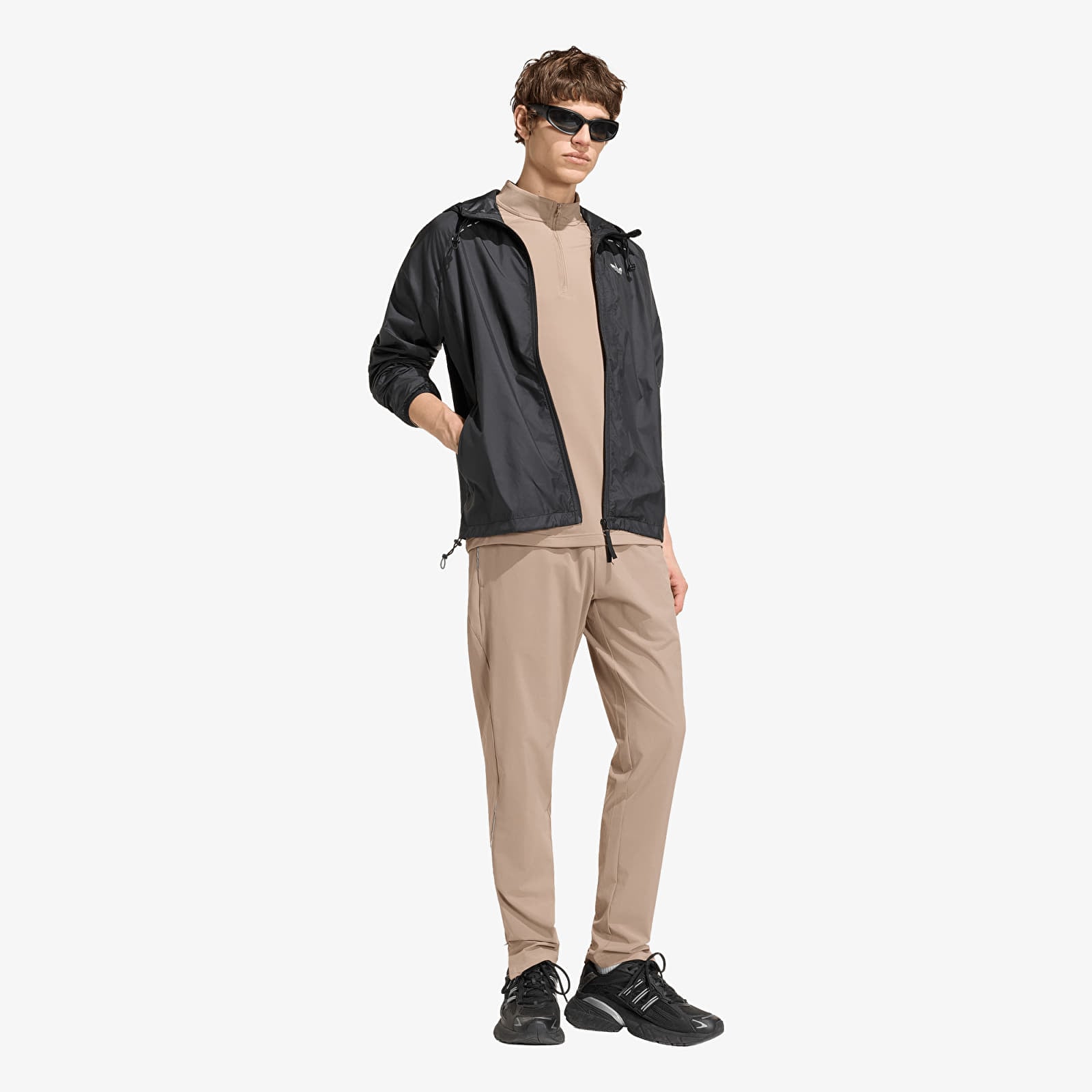 Sweats à capuche homme adidas Tech Trefoil Essentials Hooded Full Zip Track Top Black