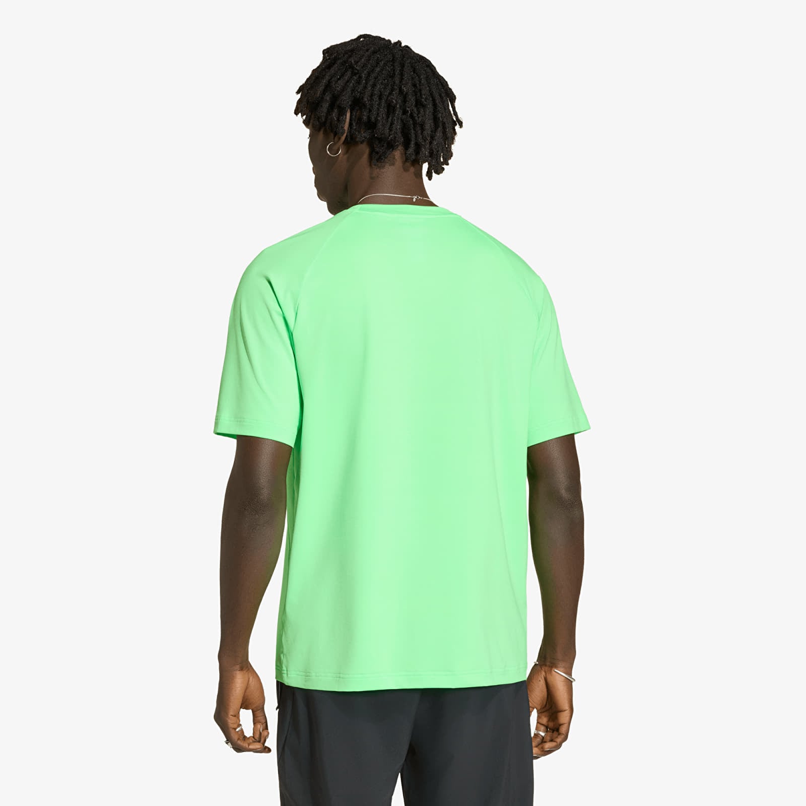Tricouri bărbați adidas Tech Trefoil Essentials Polyester T-Shirt Screaming Green