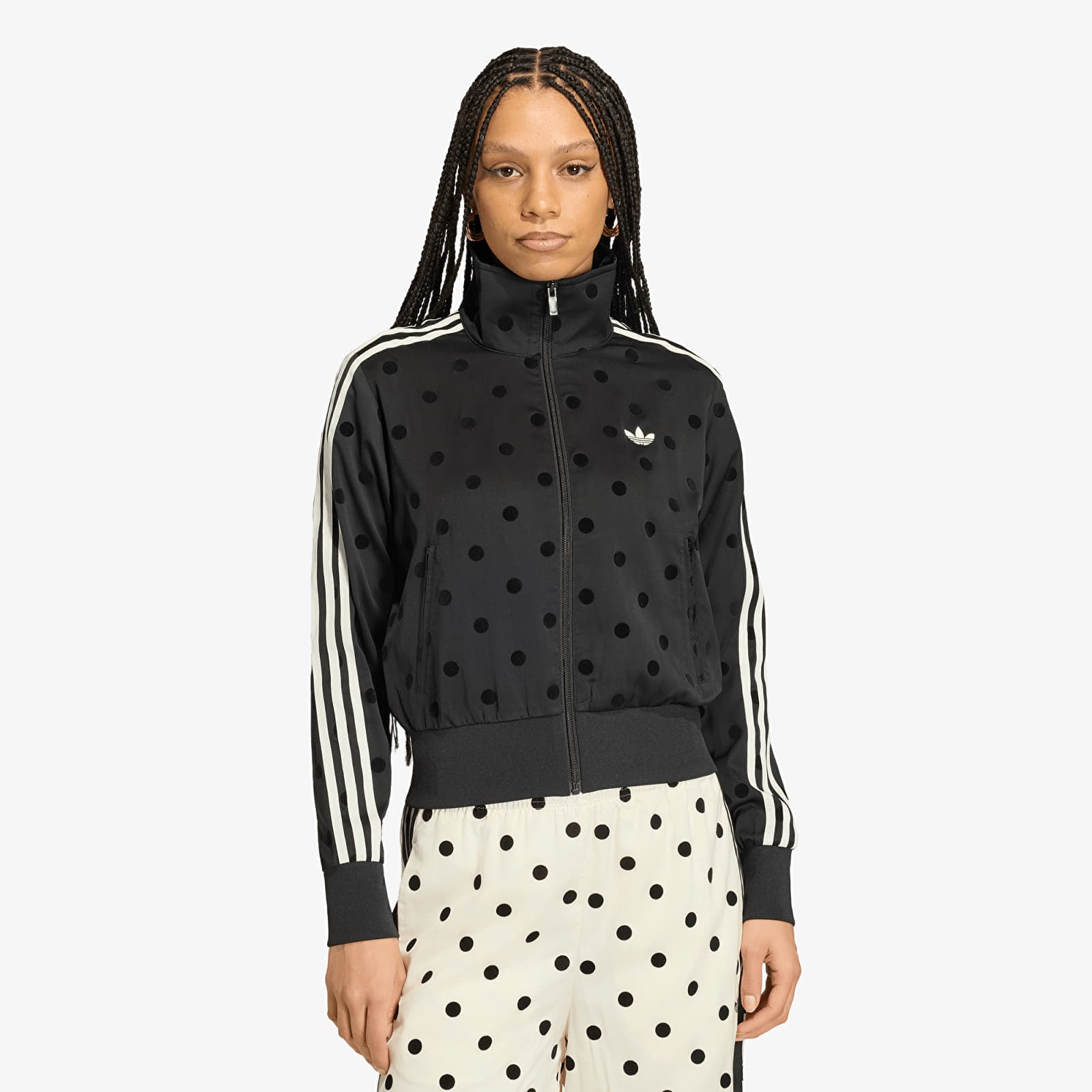 Суитшърт adidas Satin Polka Dots Tt Track Top Black S