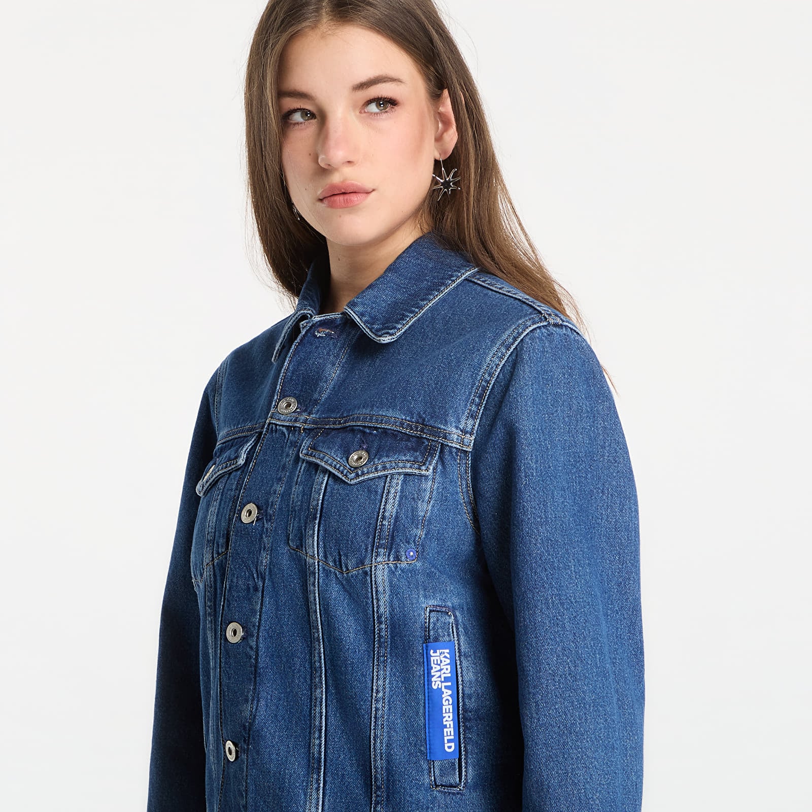 Kurtki Karl Lagerfeld Jeans Regular Denim Jacket Washed Mid Blue