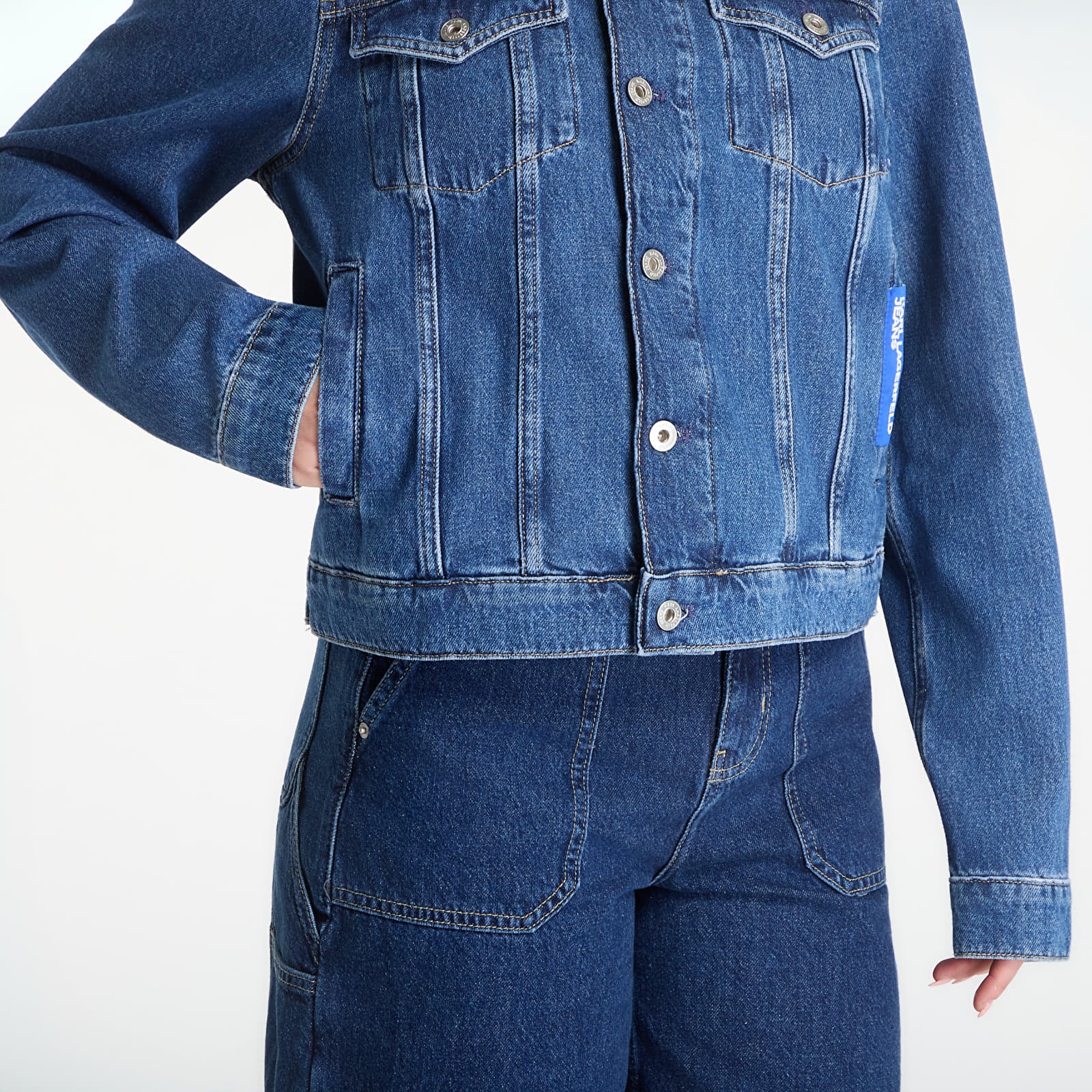 Kurtki Karl Lagerfeld Jeans Regular Denim Jacket Washed Mid Blue