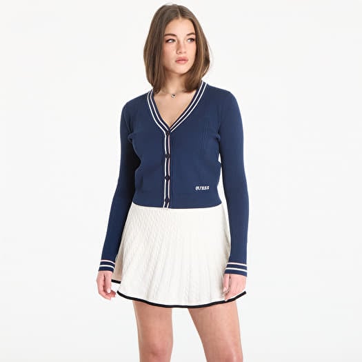 Kampsun GUESS Tricia Cardi Sweater Silk Blue