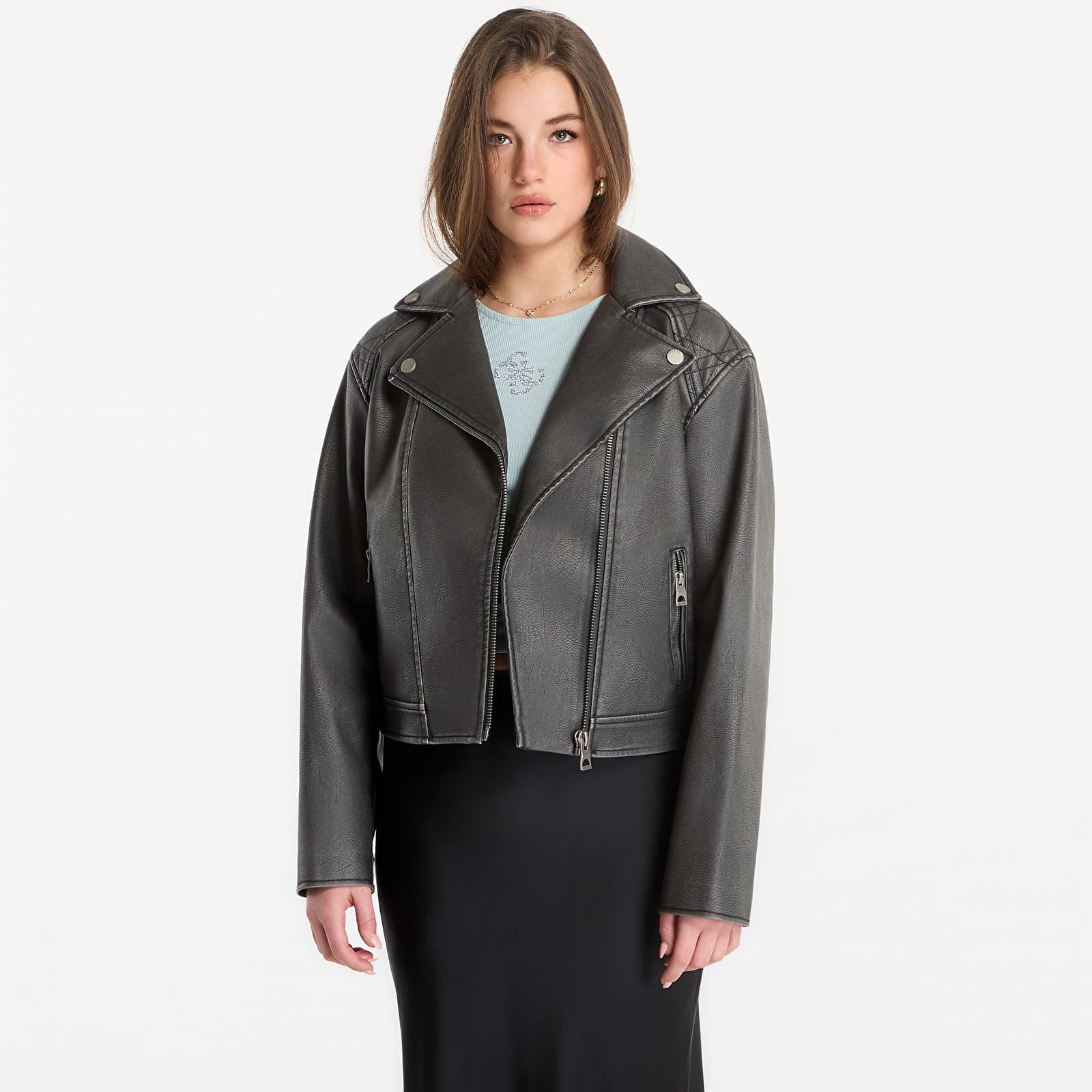 Jacket Guess Jeans Nada Vintage Biker Jet Black L