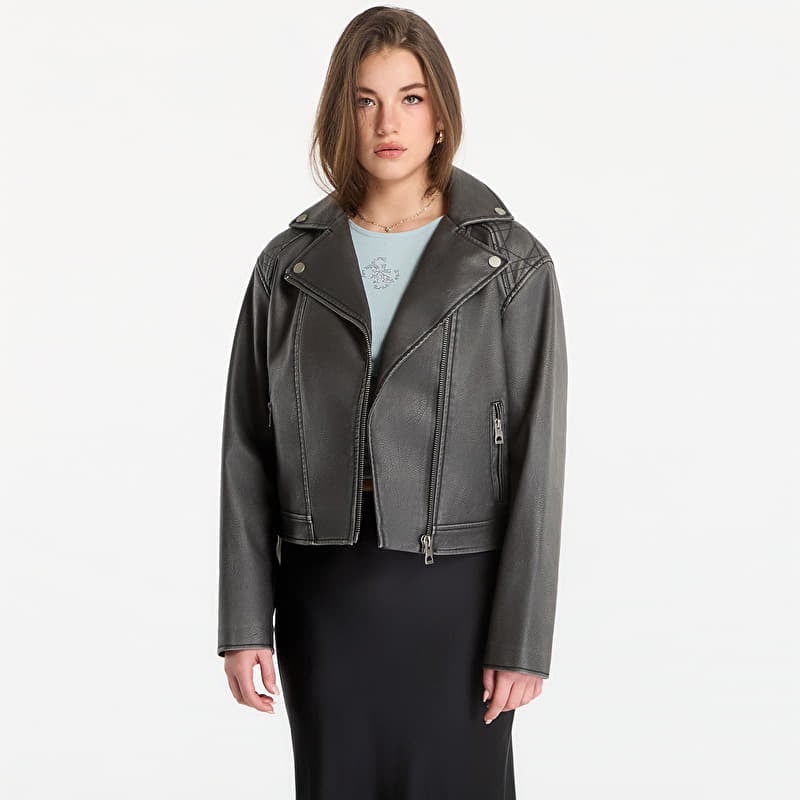 Jacke GUESS Nada Vintage Biker Jet Black